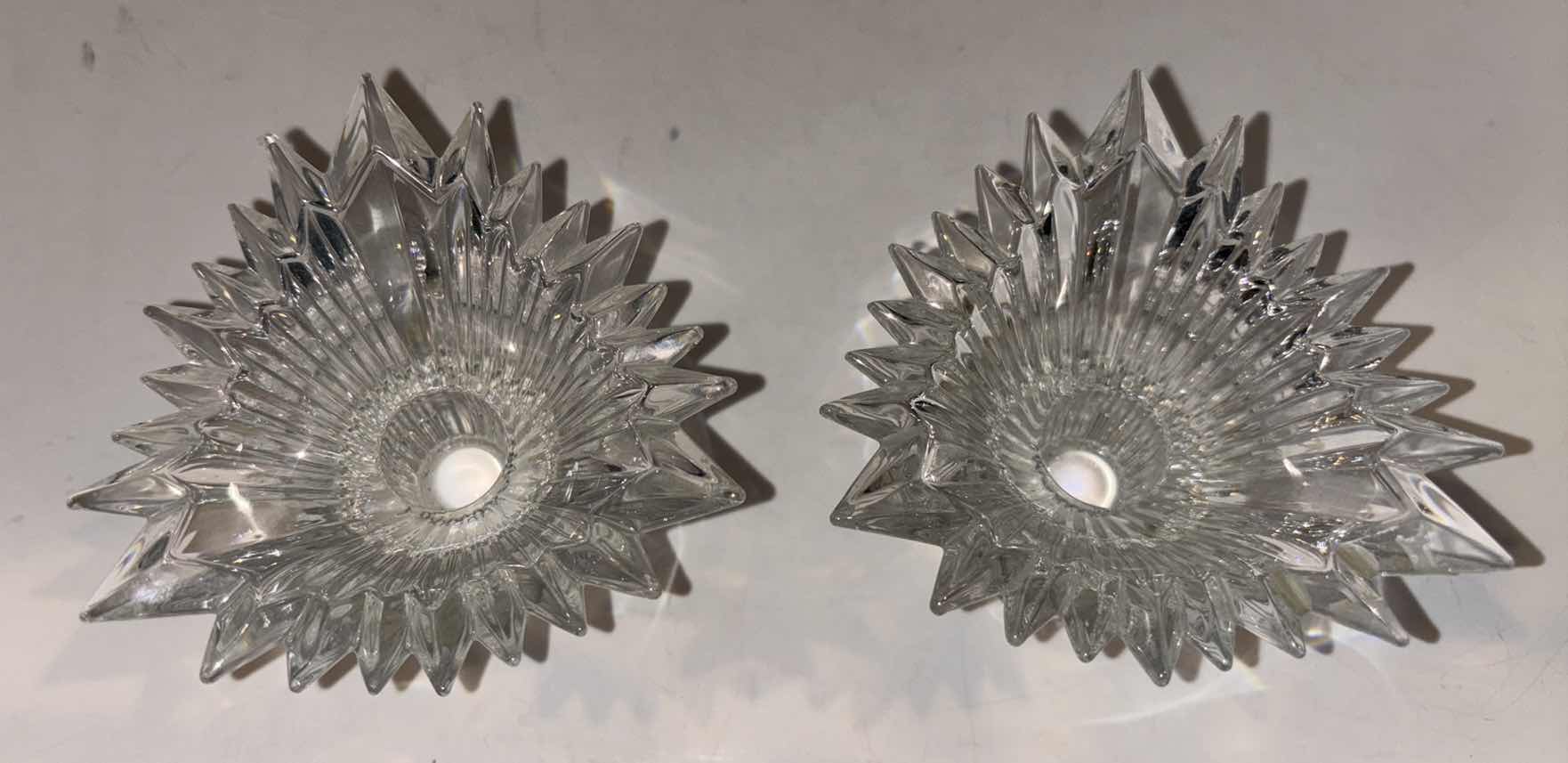 Photo 1 of MIKASA PAIR OF DANTE 3” LEAD CRYSTAL CANDLEHOLDERS, GERMANY