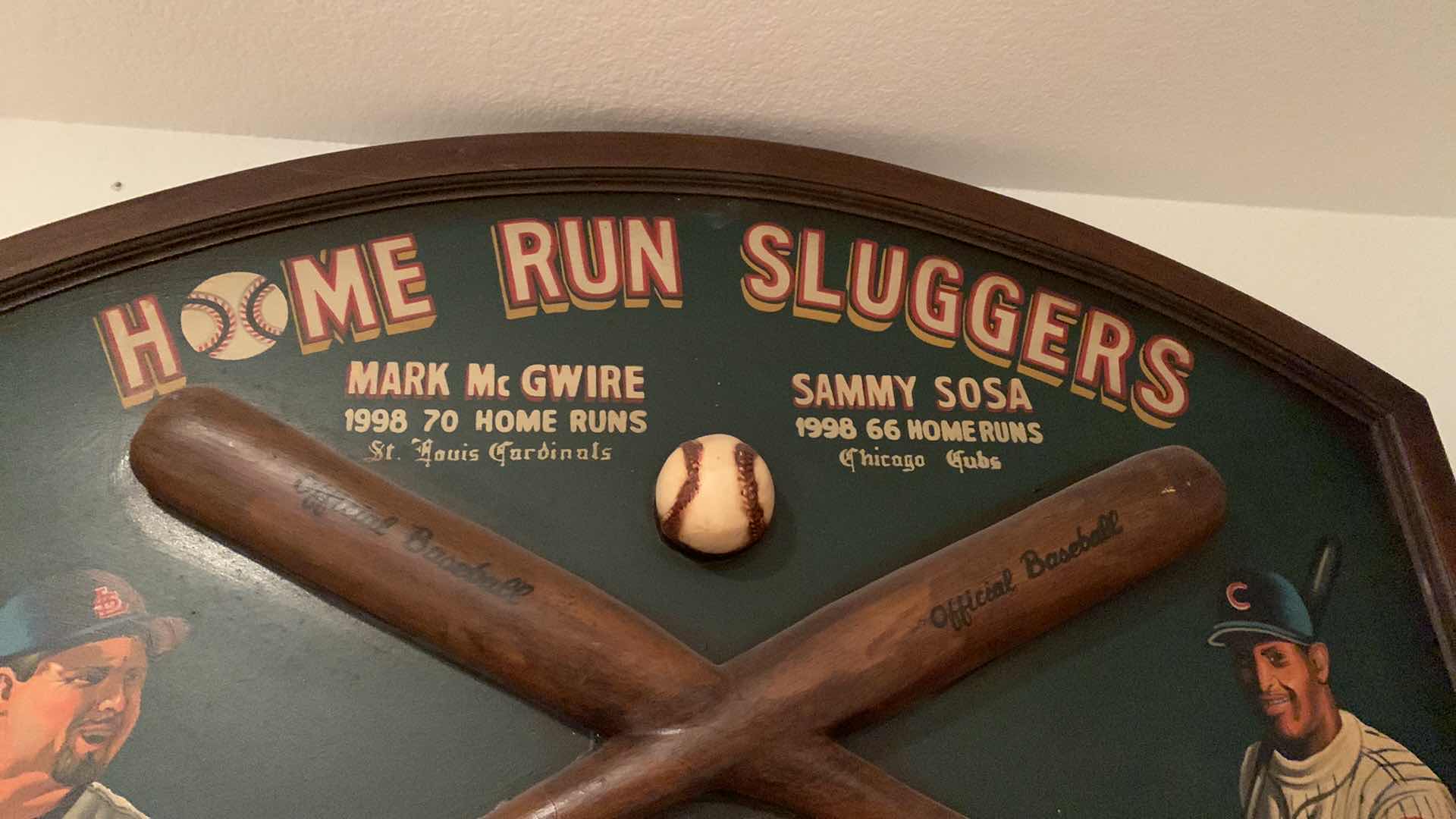 Photo 1 of HOME RUN SLUGGERS 3D ARTWORK RUTH, MARIS, MCGWIRE, SOSA 36” X 24”