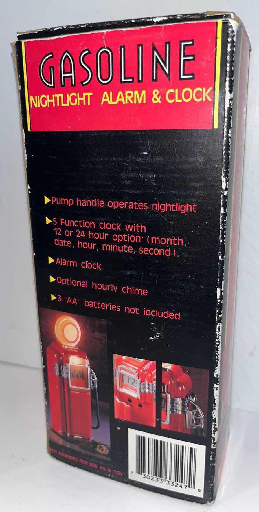 Photo 1 of MARKSMAN “PRE-WAR” STYLE  GASOLINE PUMP NIGHTLIGHT ALARM & CLOCK 2.25” X 3” H8.5”