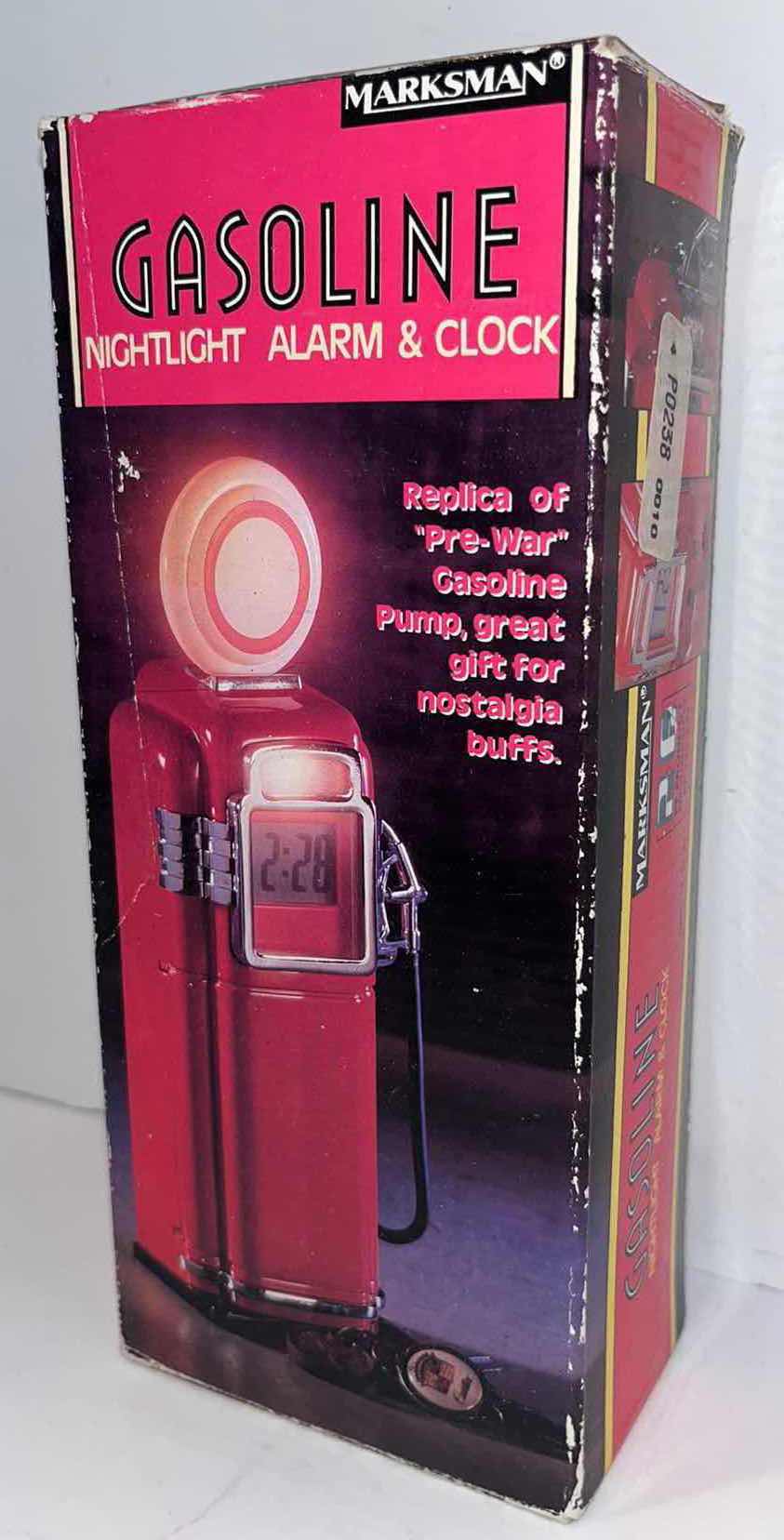 Photo 1 of MARKSMAN “PRE-WAR” STYLE  GASOLINE PUMP NIGHTLIGHT ALARM & CLOCK 2.25” X 3” H8.5”