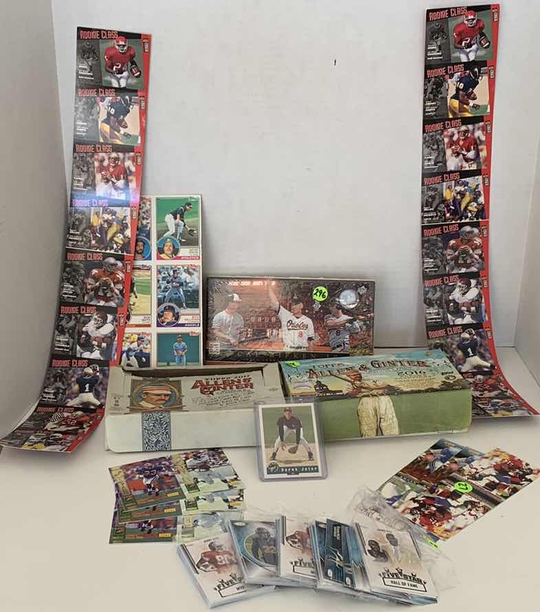 Photo 1 of MLB BASEBALL CARDS DETEK JETER ROOKIE CAL RIPKEN FOOTBALL UNCUT ROOKIES