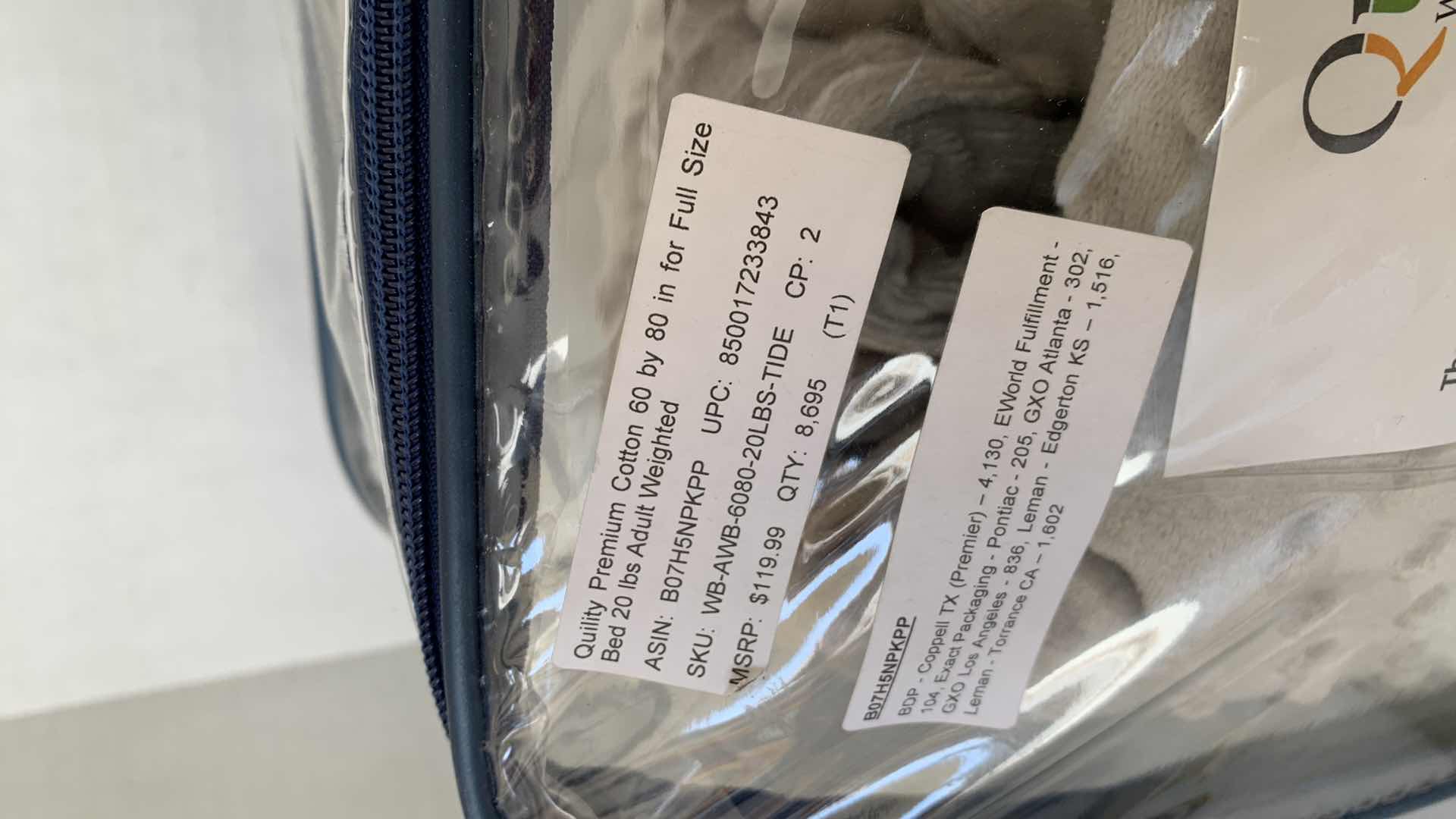 Photo 1 of $119 WEIGHTED BLANKET 60” X 80” 20 LBS