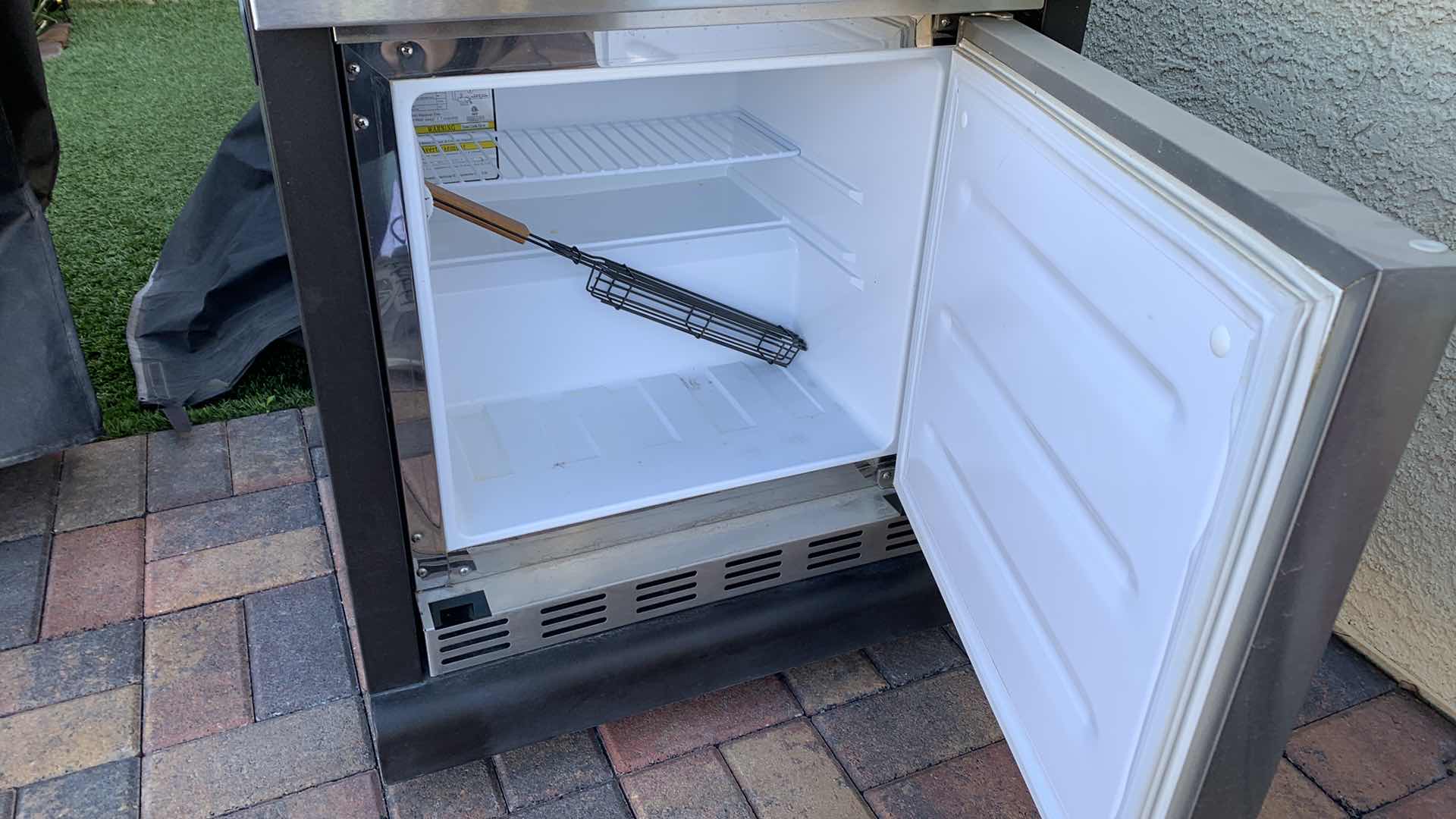 Photo 1 of MASTER FORGE MINI FRIDGE IN GRANITE TOPPED CABINET AND COVER 25” X 37” H 36”