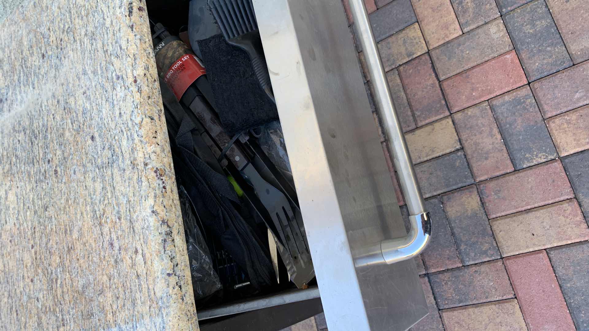 Photo 1 of MASTER FORGE MINI FRIDGE IN GRANITE TOPPED CABINET AND COVER 25” X 37” H 36”