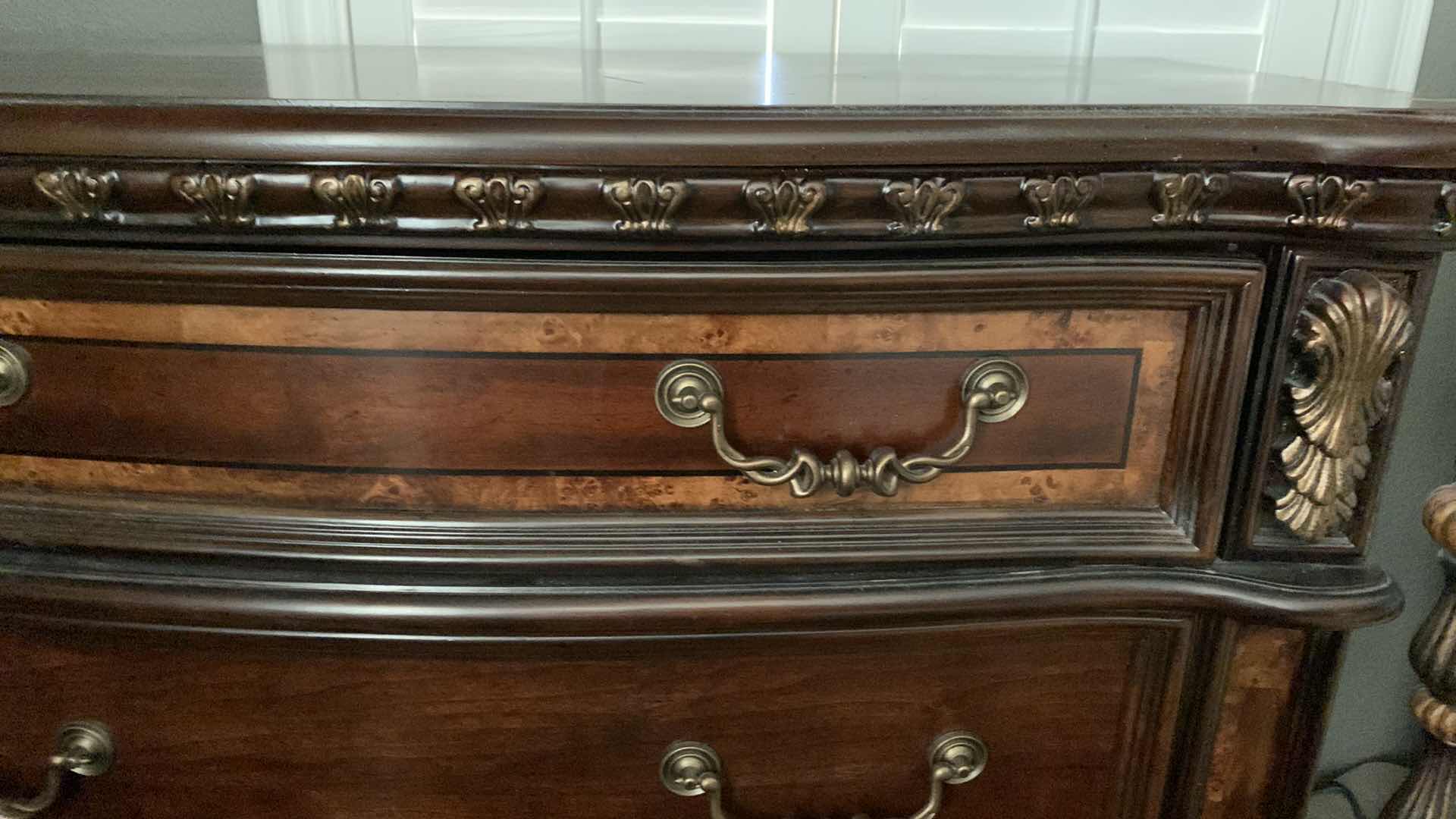 Photo 1 of HARDWOOD ORNATE 5 DRAWER DRESSER 40” X 18” H 53”