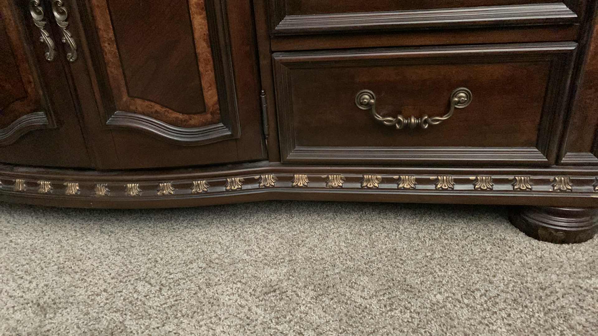 Photo 4 of HARDWOOD ORNATE 9 DRAWER DRESSER 66” X 17” H 39”