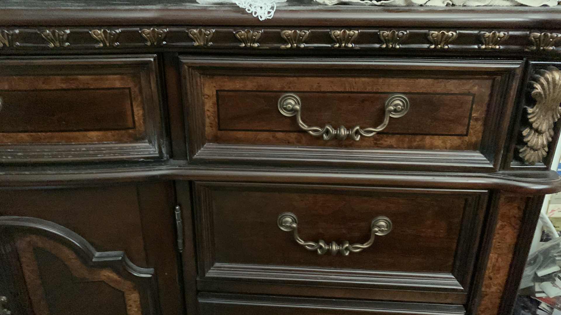 Photo 1 of HARDWOOD ORNATE 9 DRAWER DRESSER 66” X 17” H 39”