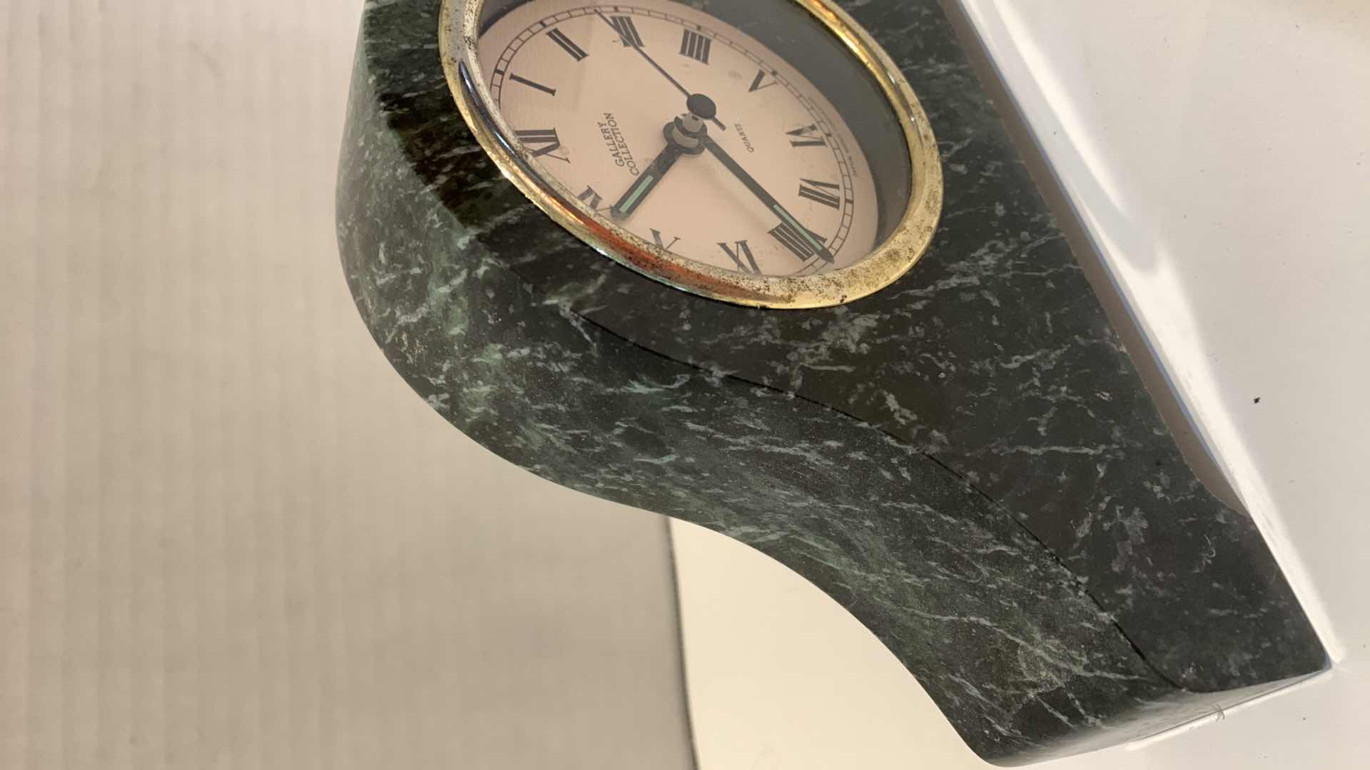 Photo 1 of GALLERY COLLECTION GREEN MARBLE TABLE CLOCK