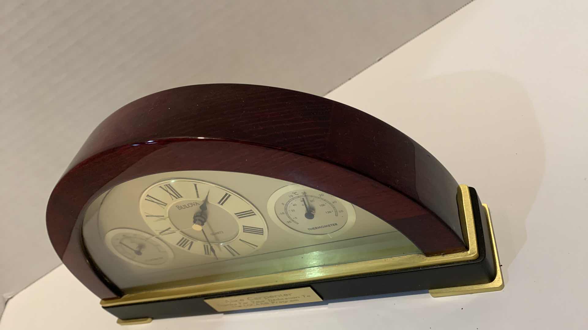 Photo 1 of BULOVA WOOD CASE TABLE CLOCK