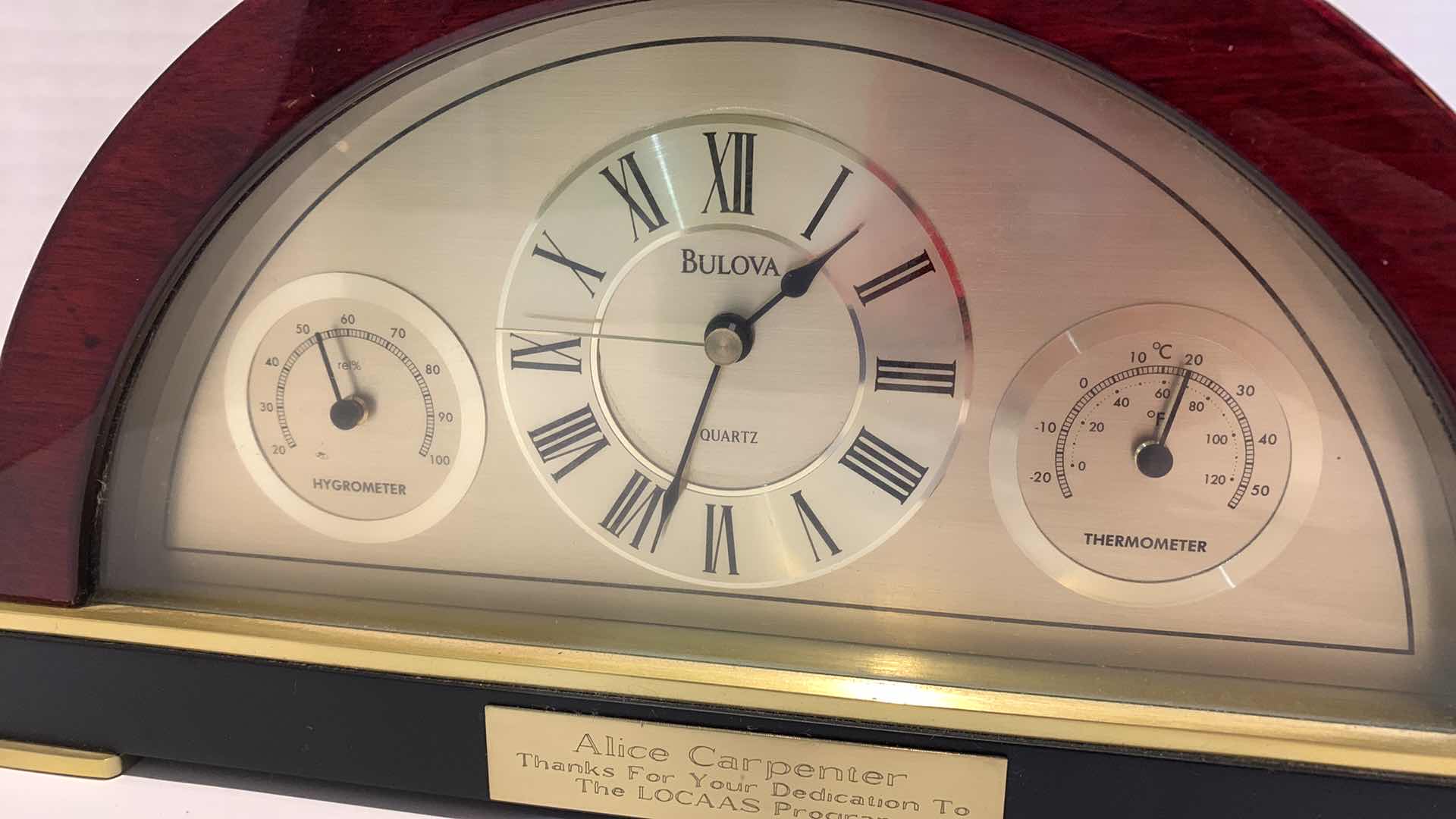 Photo 1 of BULOVA WOOD CASE TABLE CLOCK