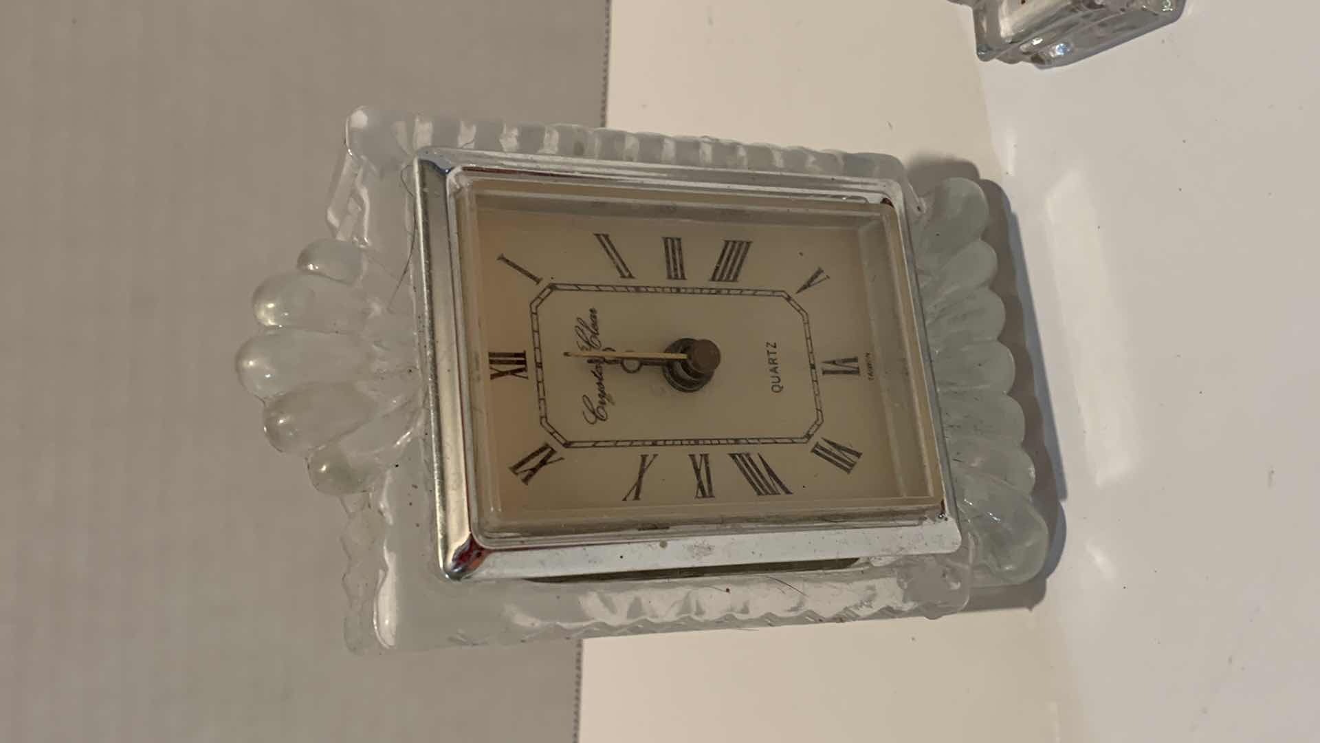 Photo 1 of 2 CRYSTAL TABLE CLOCKS