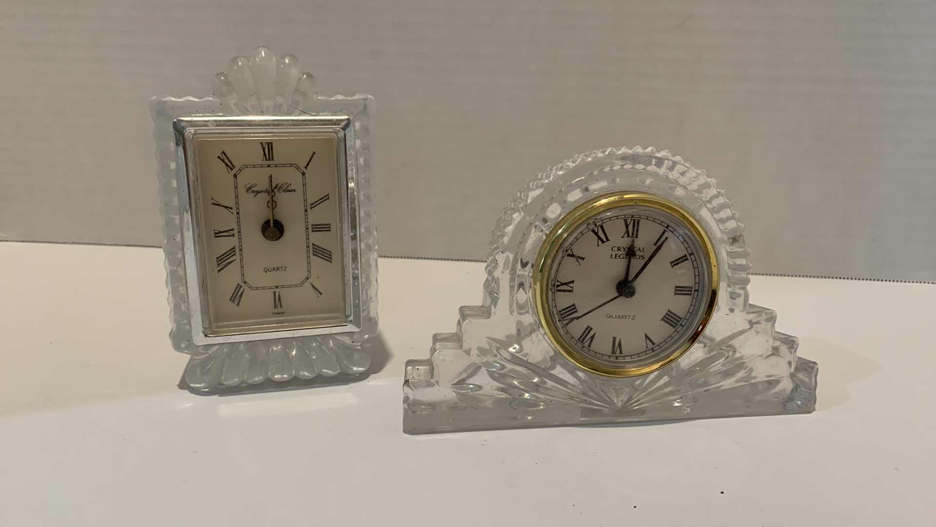 Photo 1 of 2 CRYSTAL TABLE CLOCKS