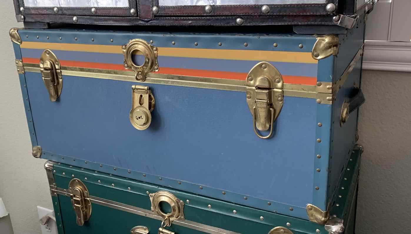 Photo 1 of GREEN COLOR STORAGE TRUNK 31”x15”x17”