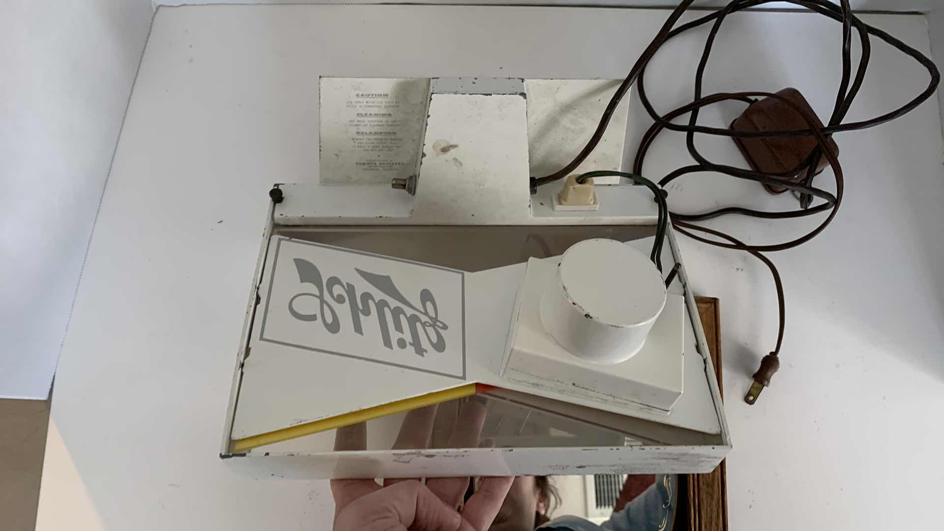 Photo 1 of 2 PCS VINTAGE SCHLITZ TABLE CLOCK AND COCA COLA WALL MIRROR