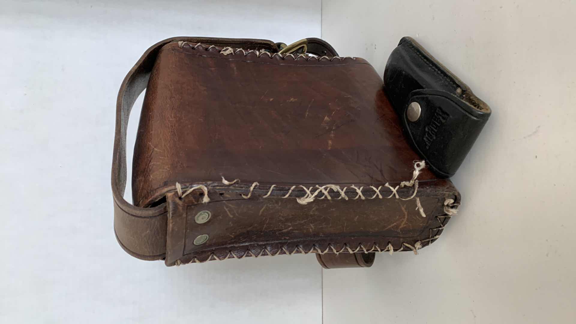 Photo 1 of 2 REAL LEATHER PURSE AND BUCKET KNIFE COVER