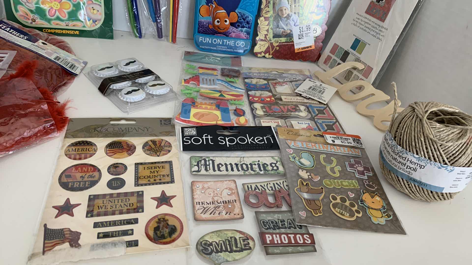 Photo 1 of CRAFT MATERIALS STICKERS FEATHERS