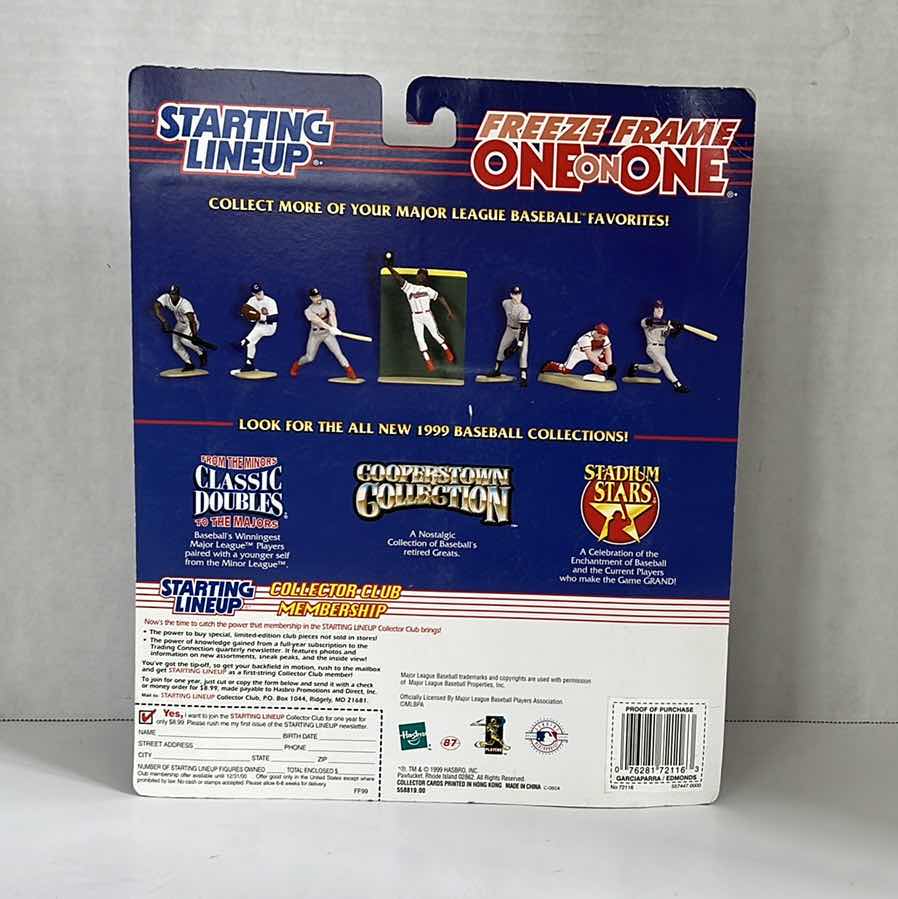 Photo 1 of 1999 STARTING LINEUP FREEZE FRAME ONE ON ONE NOMAR GARCIAPARRA JIM EDMONDS