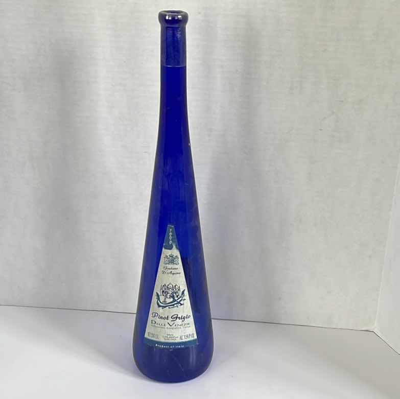 Photo 1 of 19” TALL BLUE WINE BOTTLE 2003 D’AQUINO PINOT GRIGIO BOTTLE