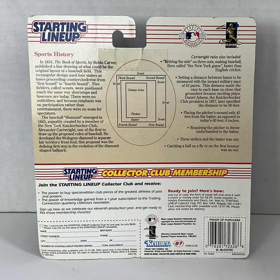 Photo 1 of 1998 STARTING LINEUP SPORTS SUPERSTAR COLLECTIBLE MARK MCGWIRE