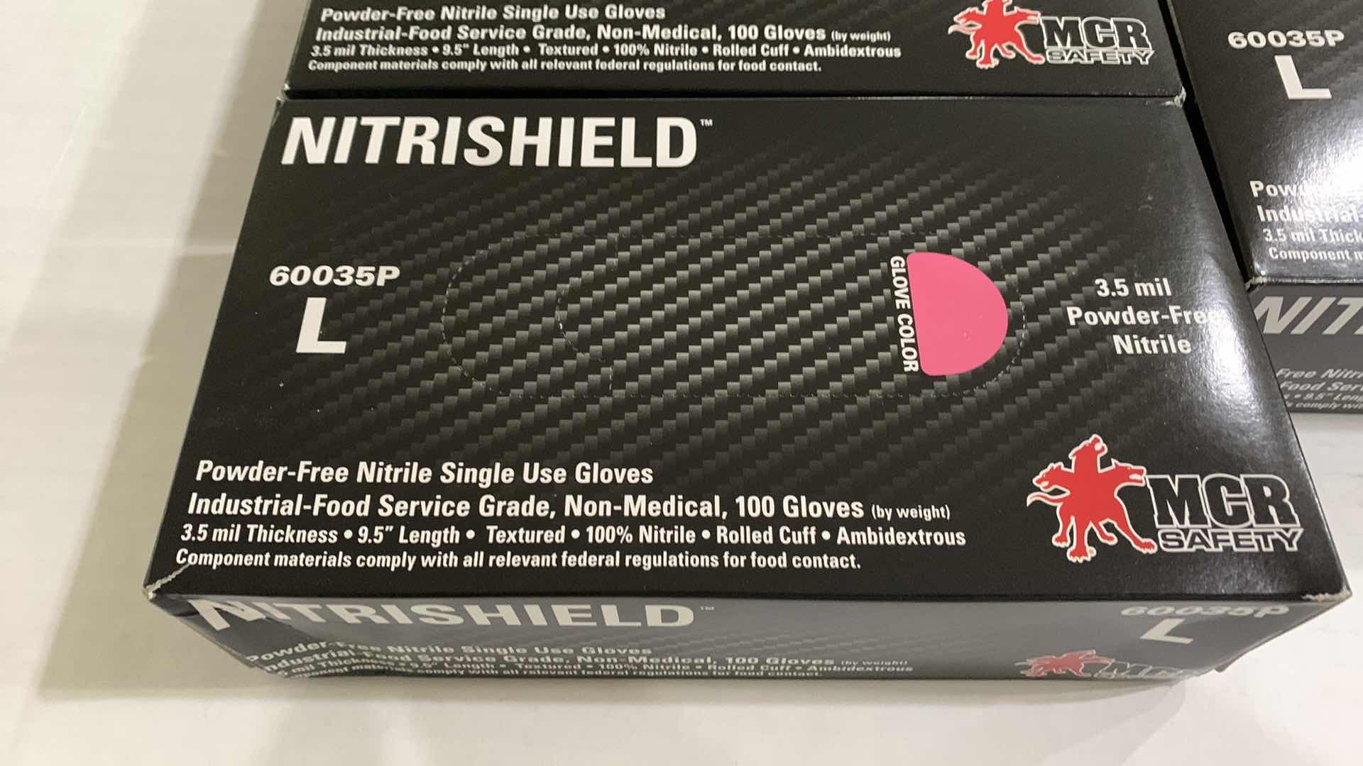 Photo 1 of 5 BOXES OF NITRISHIELD 3.5 MIL GLOVES SIZE L