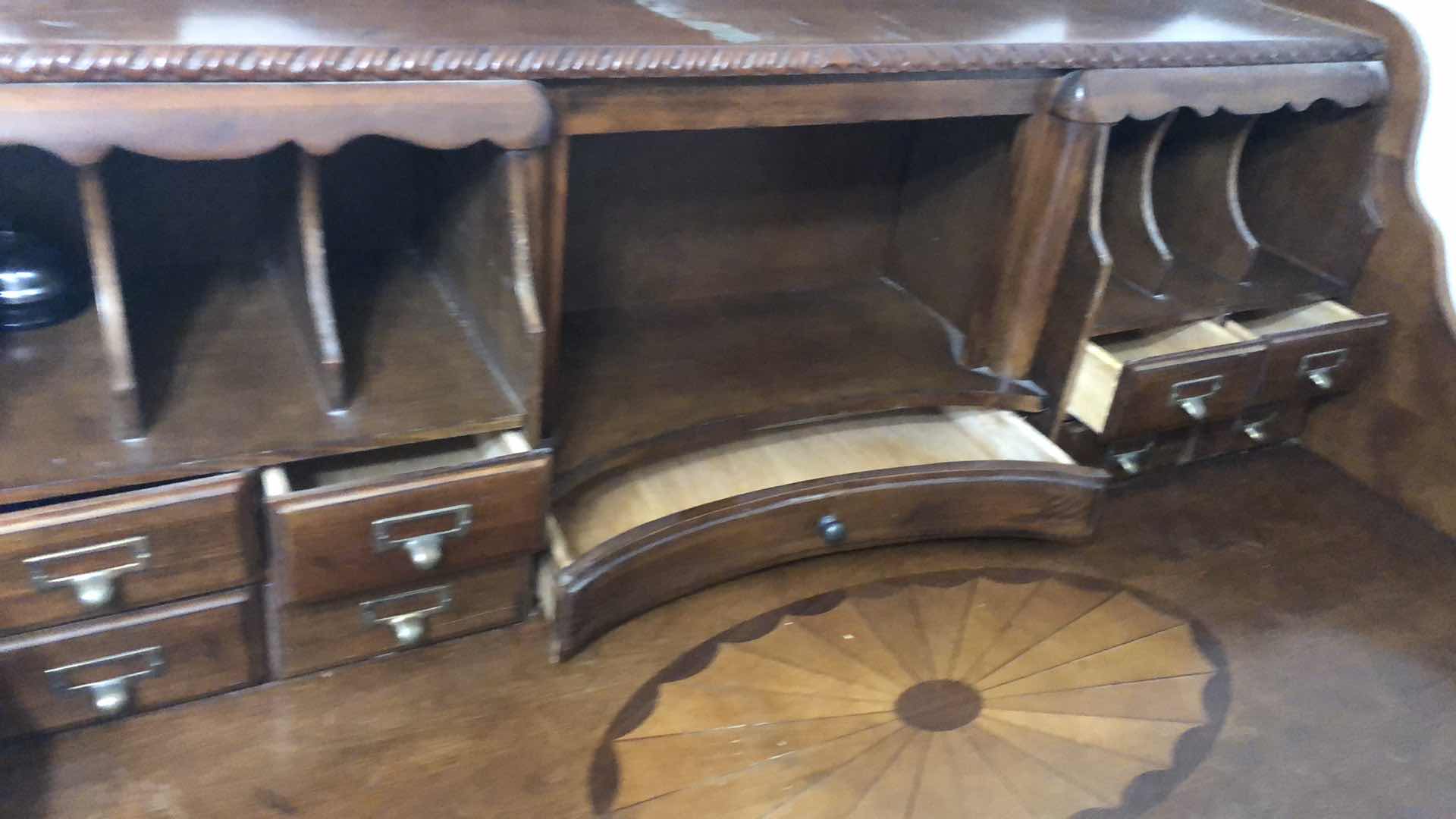 Photo 1 of CHIPPENDALE GLEN EAGLE MAHOGANY SECRETARY LIBRARY WRITING DESK 50” X 31” H 50”