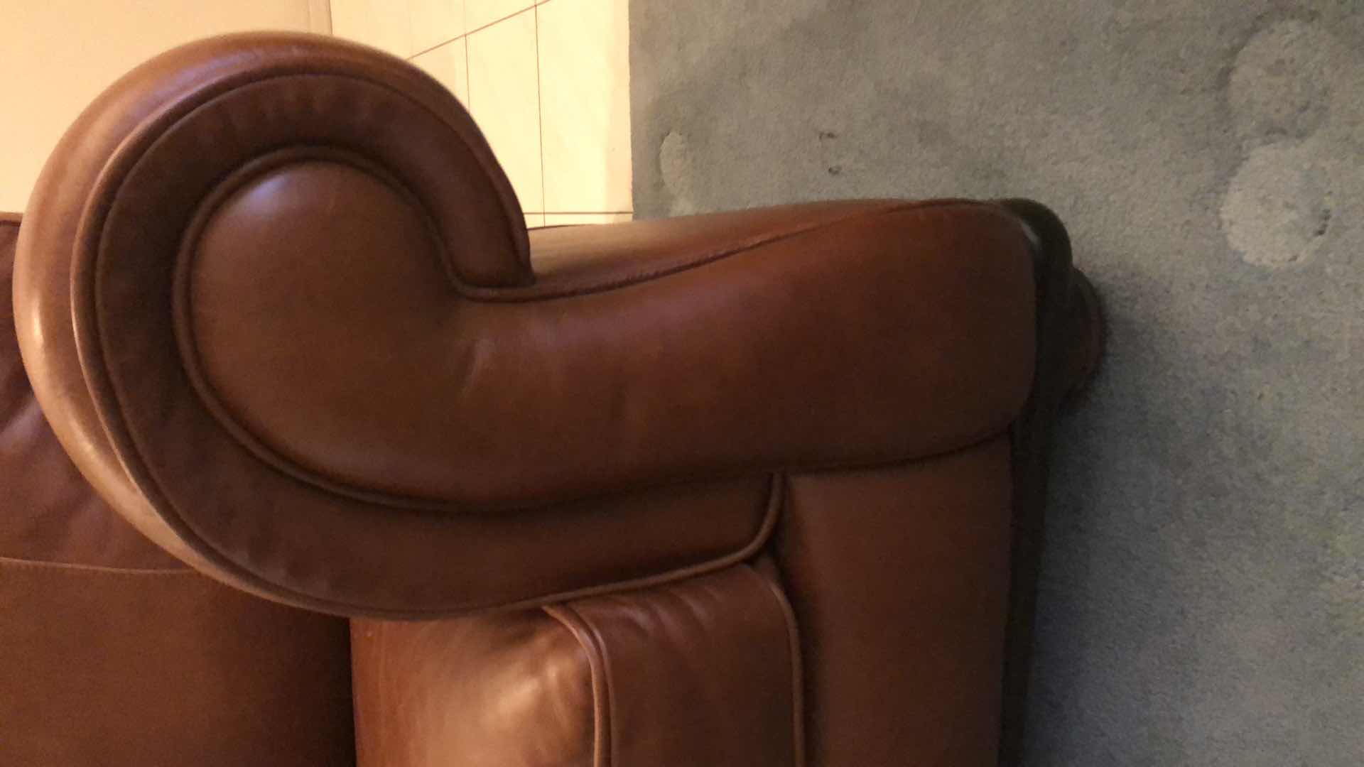 Photo 1 of ELEANOR RIGBY CLASSIC AMADEUS CANYON LEATHER LOVESEAT 67” X 43” H 47”