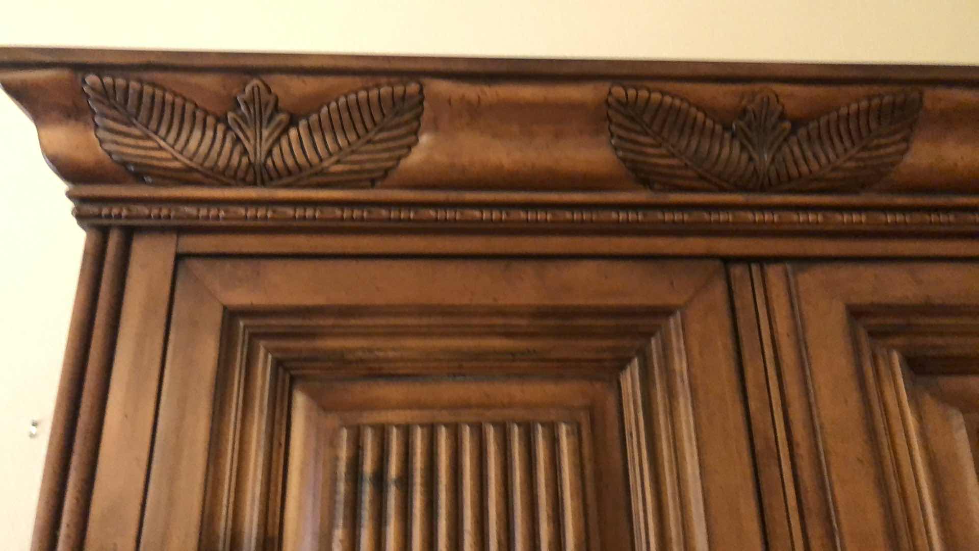 Photo 1 of LEXINGTON 4 DOOR CARVED WOOD ARMOIRE 52” X 26” H 83”