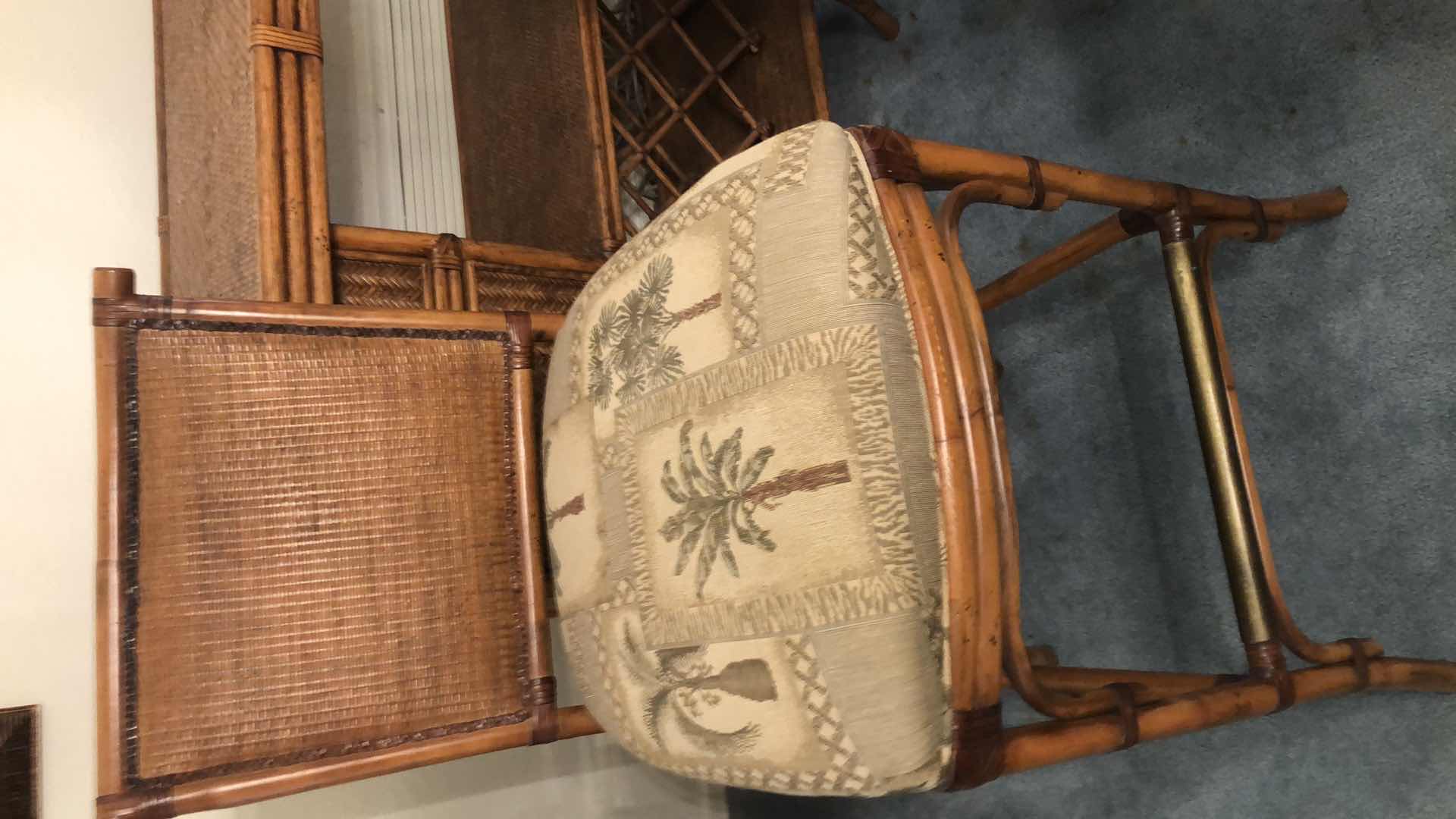 Photo 1 of BAMBOO AND RATTAN DRY BAR WITH CHAIRS 54” X 24” H 39”