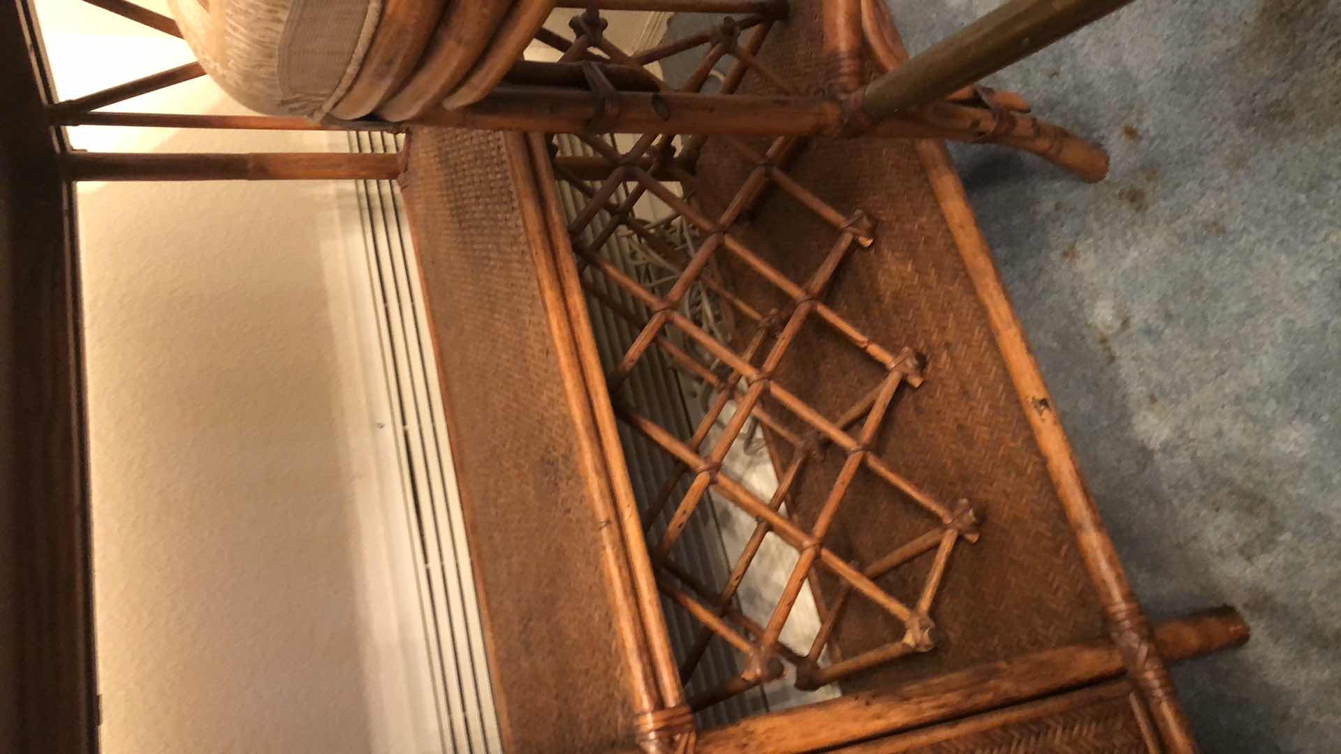 Photo 1 of BAMBOO AND RATTAN DRY BAR WITH CHAIRS 54” X 24” H 39”