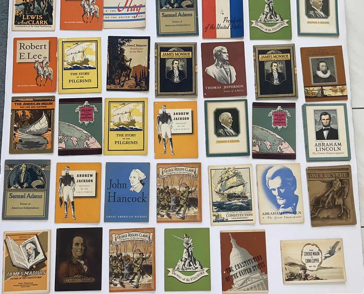 Photo 1 of 51-VINTAGE JOHN HANCOCK MUTUAL LIFE INSURANCE COMPANY ASSORTED AMERICAN HISTORY PRINT PAMPHLETS (SOME DUPLICATES) C.1920'S