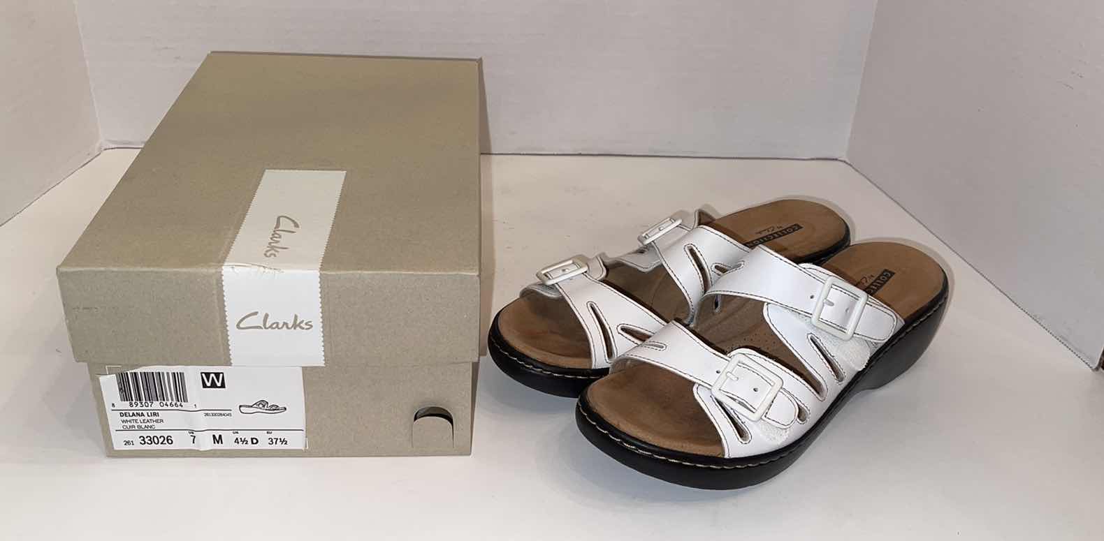 Photo 1 of COLLECTION BY CLARKS DELANA LIRI WHITE LEATHER SIZE 7 MEDIUM