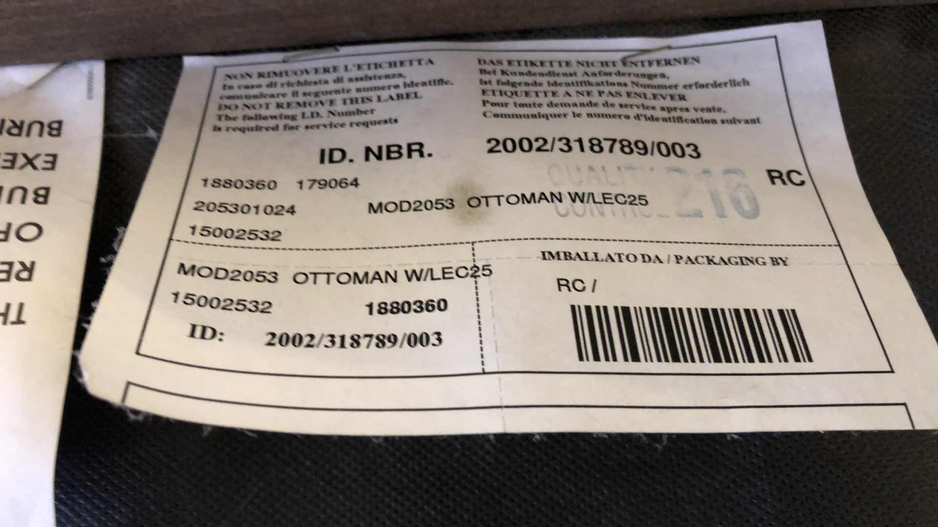 Photo 1 of  ELEANOR RIGBY CLASSIC AMADEUS CANYON LEATHER OTTOMAN 26” X  31” H 18”