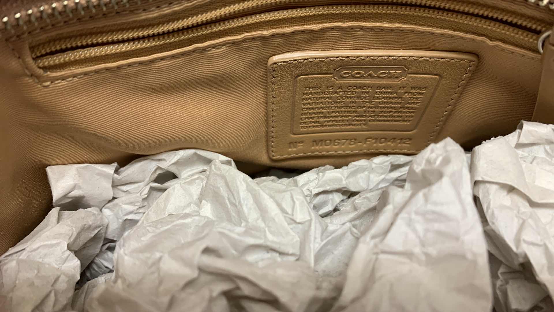 Photo 1 of COACH HAMPTON TAN LEATHER TOTE BAG WITH MATCHING MINI PURSE