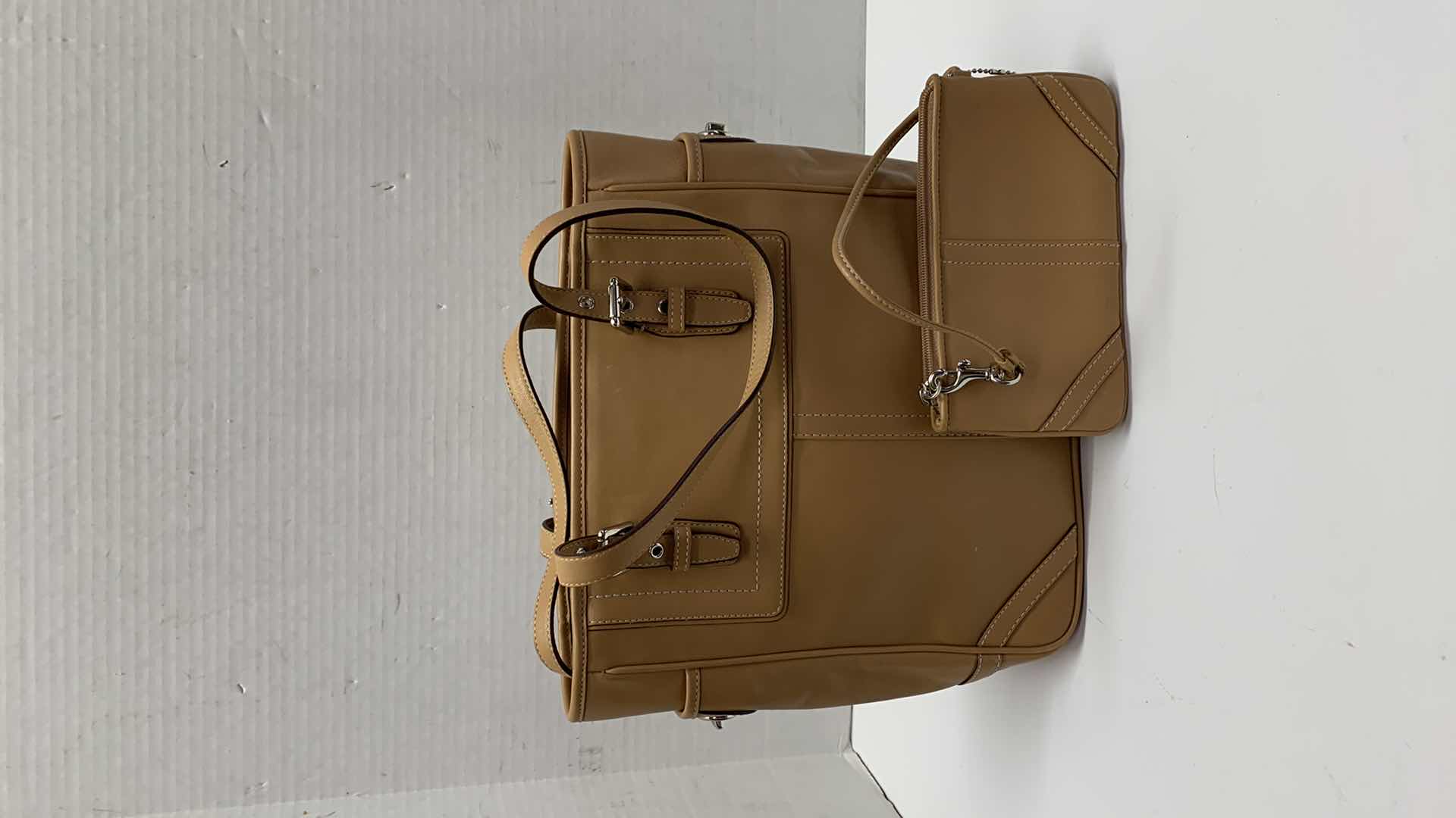 Photo 1 of COACH HAMPTON TAN LEATHER TOTE BAG WITH MATCHING MINI PURSE