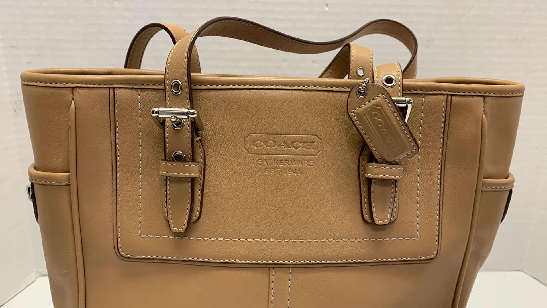 Photo 1 of COACH HAMPTON TAN LEATHER TOTE BAG WITH MATCHING MINI PURSE