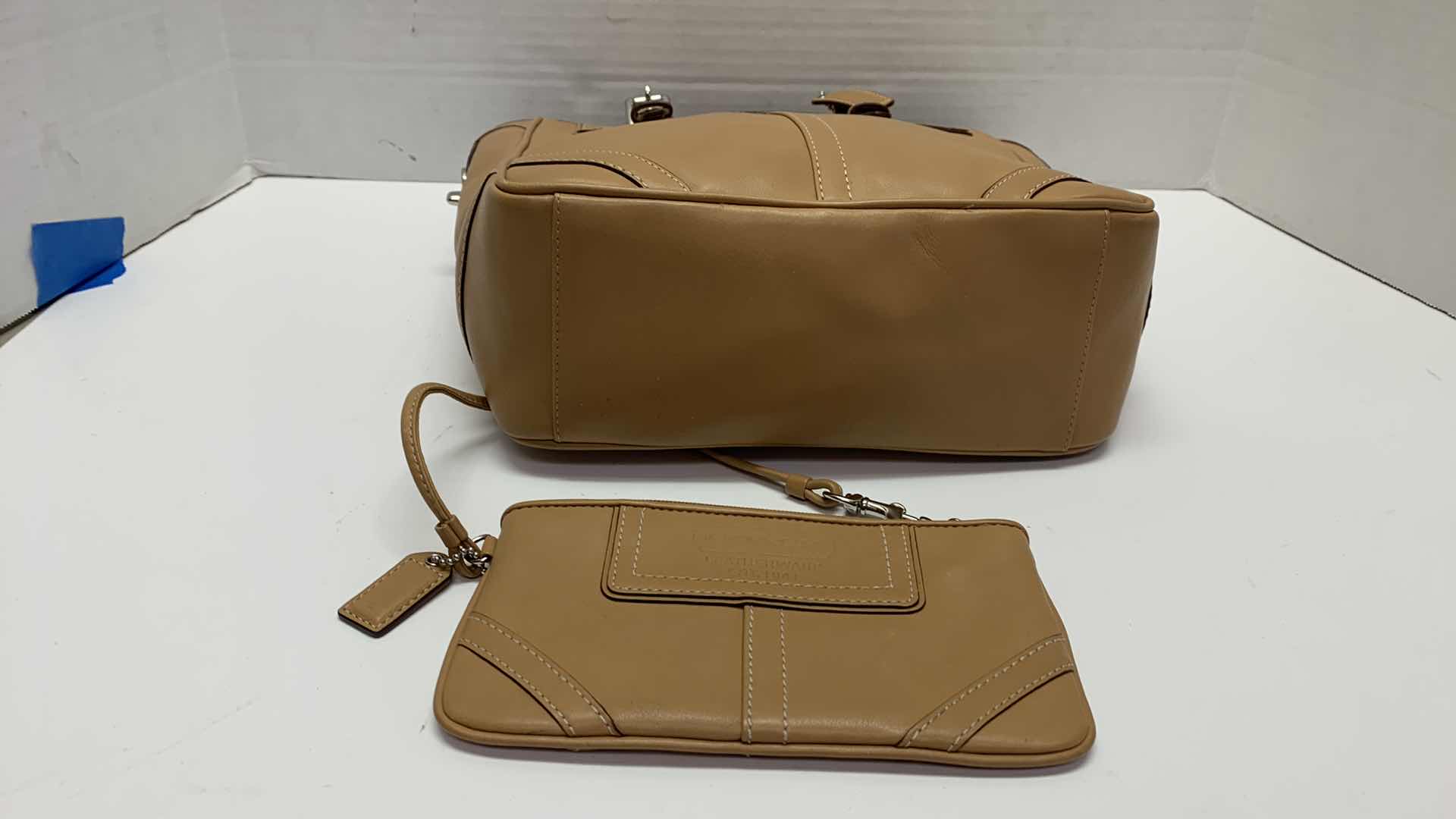 Photo 1 of COACH HAMPTON TAN LEATHER TOTE BAG WITH MATCHING MINI PURSE