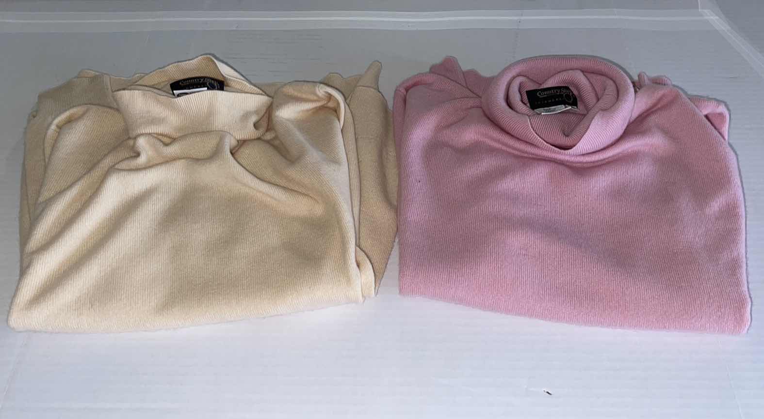 Photo 1 of 2-COUNTRY SHOP 100% CASHMERE SWEATER SIZE L COLORS PASTEL PINK AND PEACH