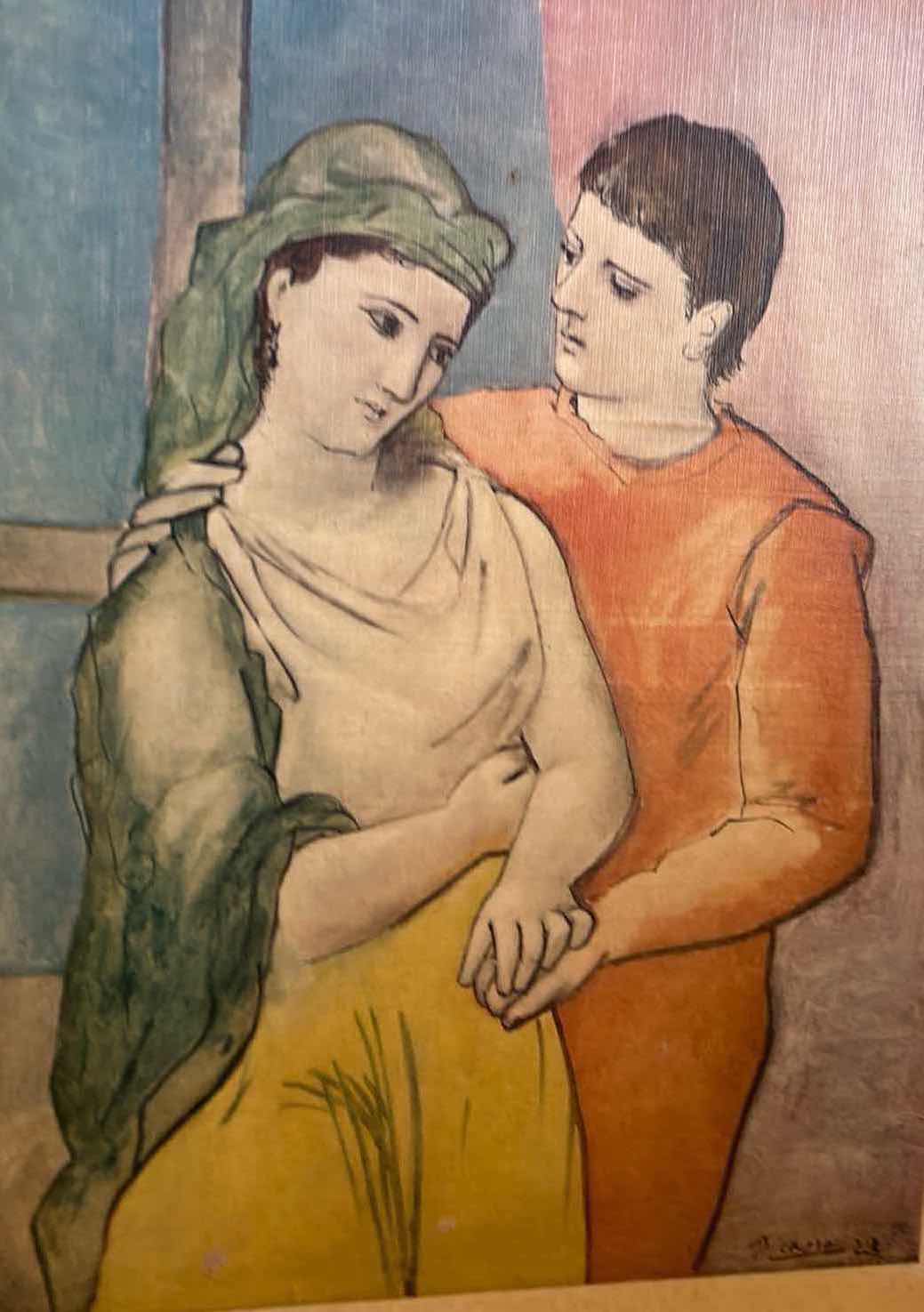Photo 1 of PRINT - PABLO PICASSO, “THE LOVERS” SIGNED ARTWORK 11” x H14”