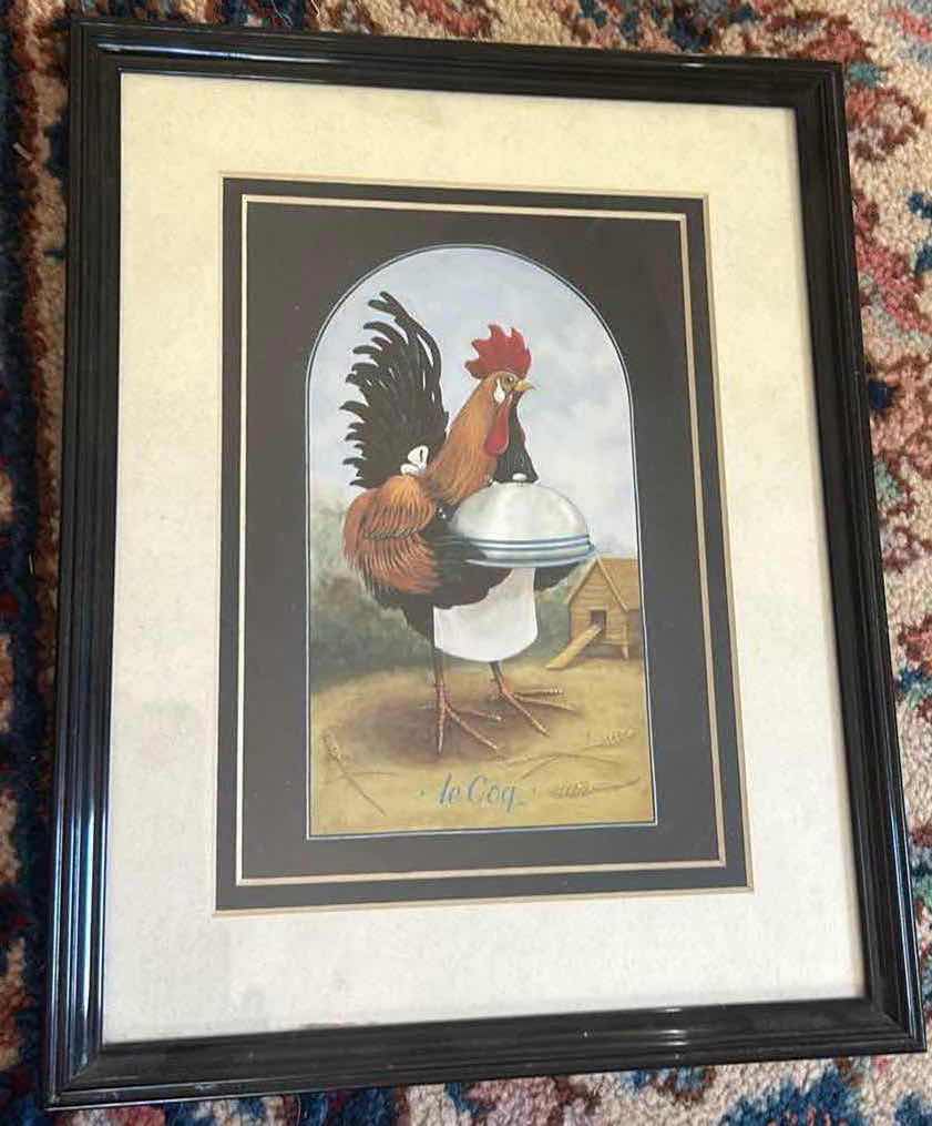 Photo 1 of 2 - PIECE ROOSTER ARTWORK LARGEST 12” x H 12”