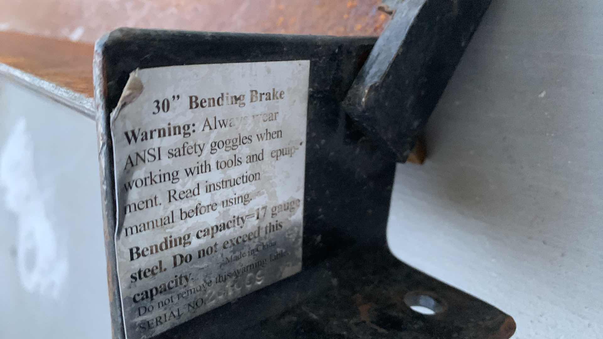 Photo 1 of 30” SHEET METAL BENDING BRAKE