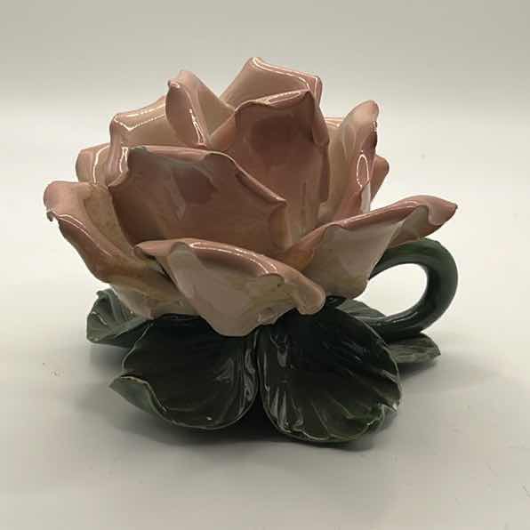 Photo 1 of PORCELAIN ROSE CANDLE STICK VINTAGE