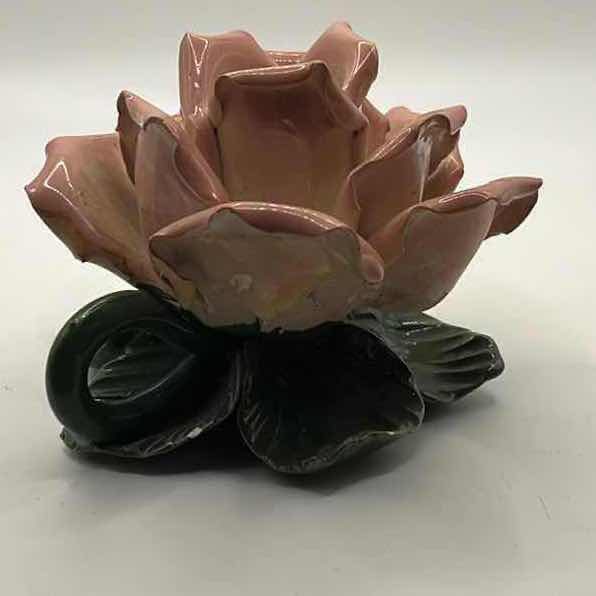 Photo 1 of PORCELAIN ROSE CANDLE STICK VINTAGE