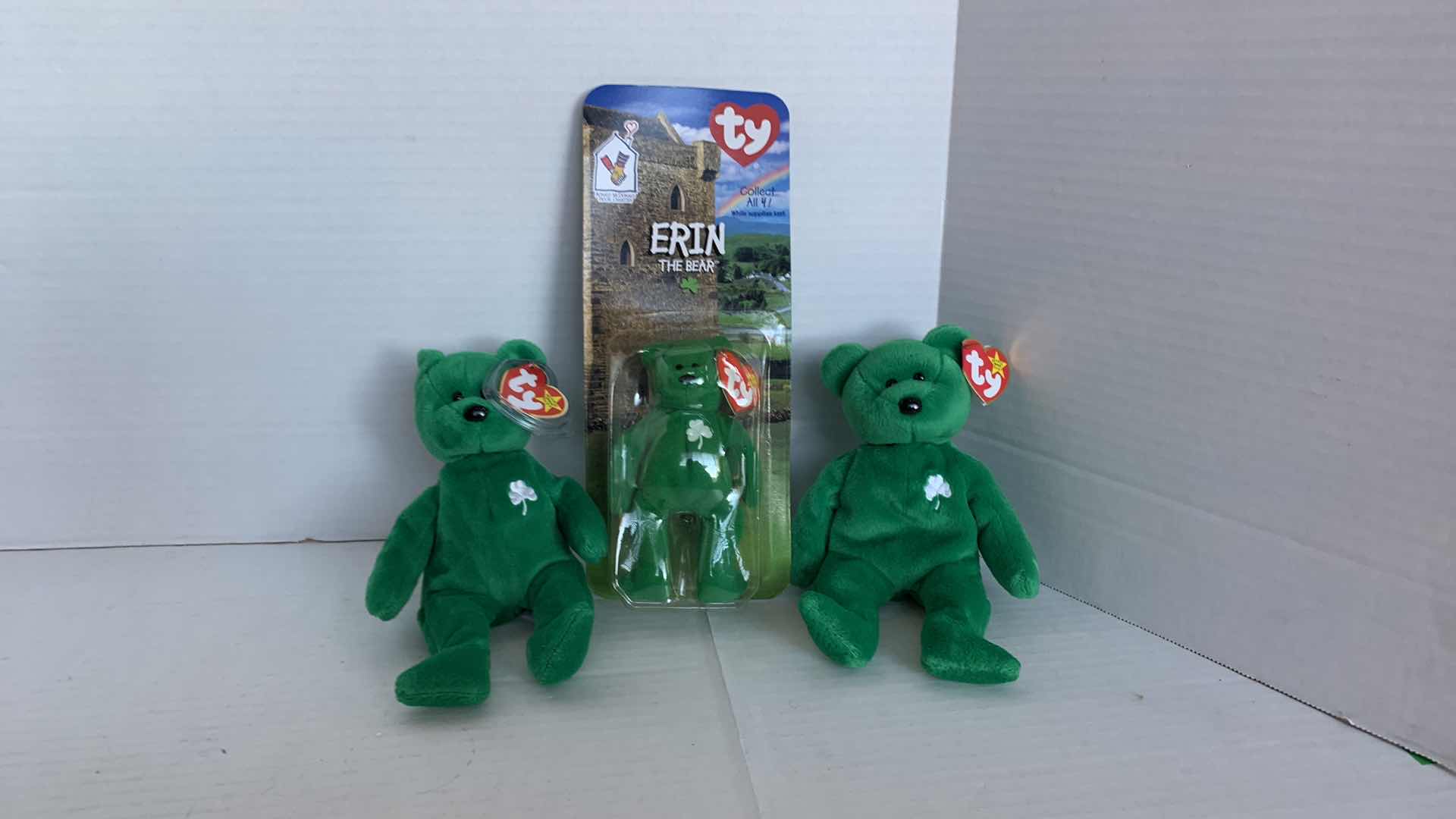 Photo 1 of 3-TY BEANIE BABY ERIN IRISH BEAR ST. PATRICKS DAY