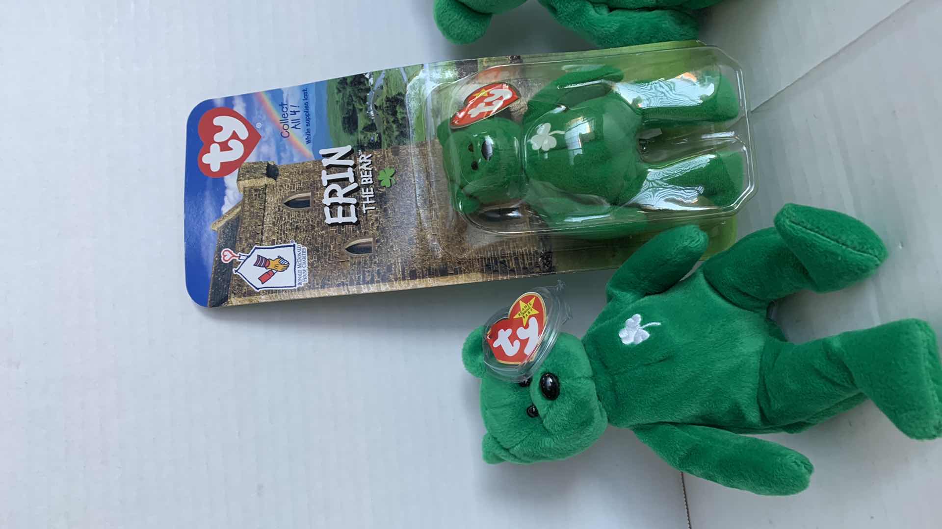 Photo 1 of 3-TY BEANIE BABY ERIN IRISH BEAR ST. PATRICKS DAY