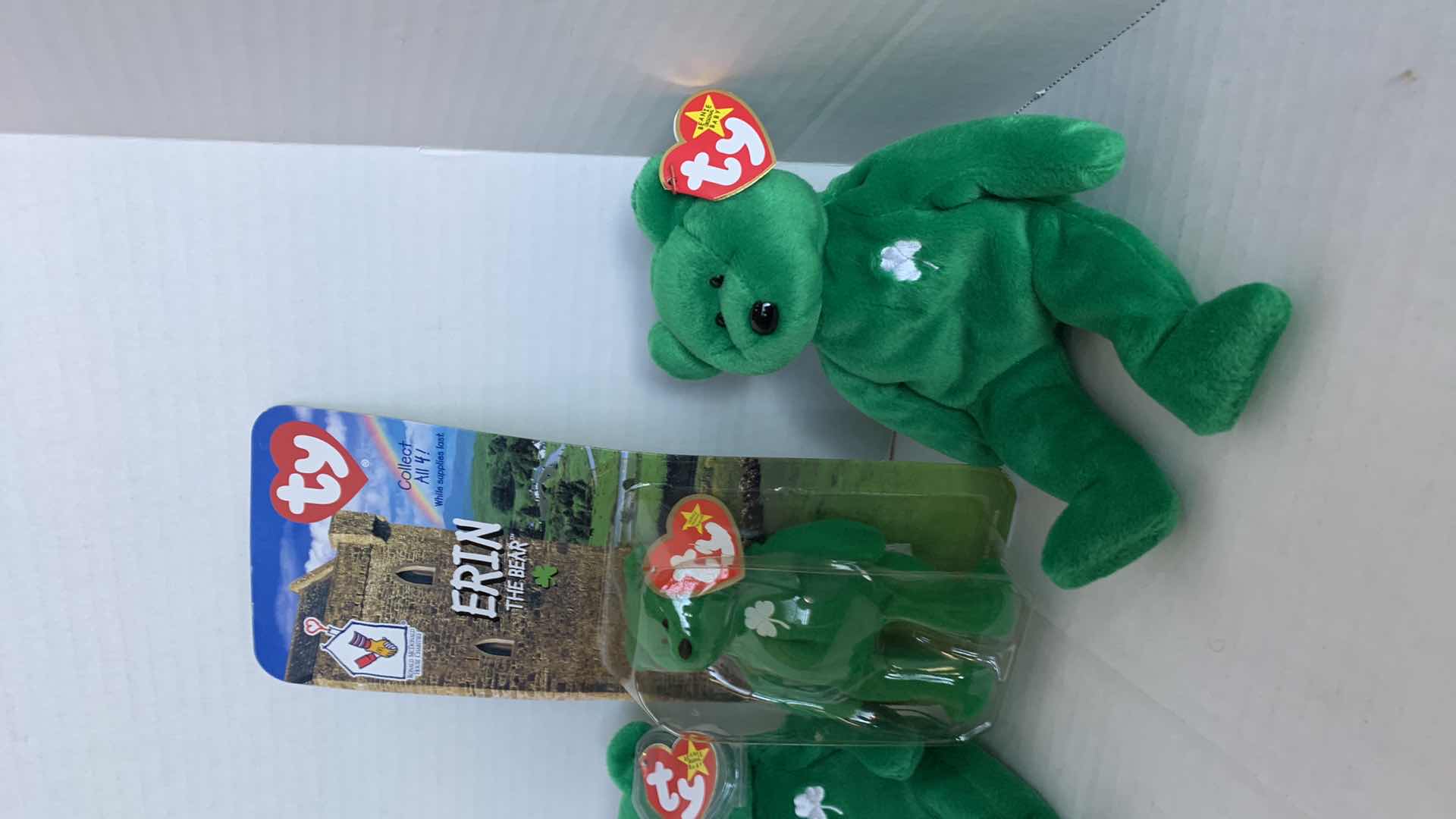 Photo 1 of 3-TY BEANIE BABY ERIN IRISH BEAR ST. PATRICKS DAY
