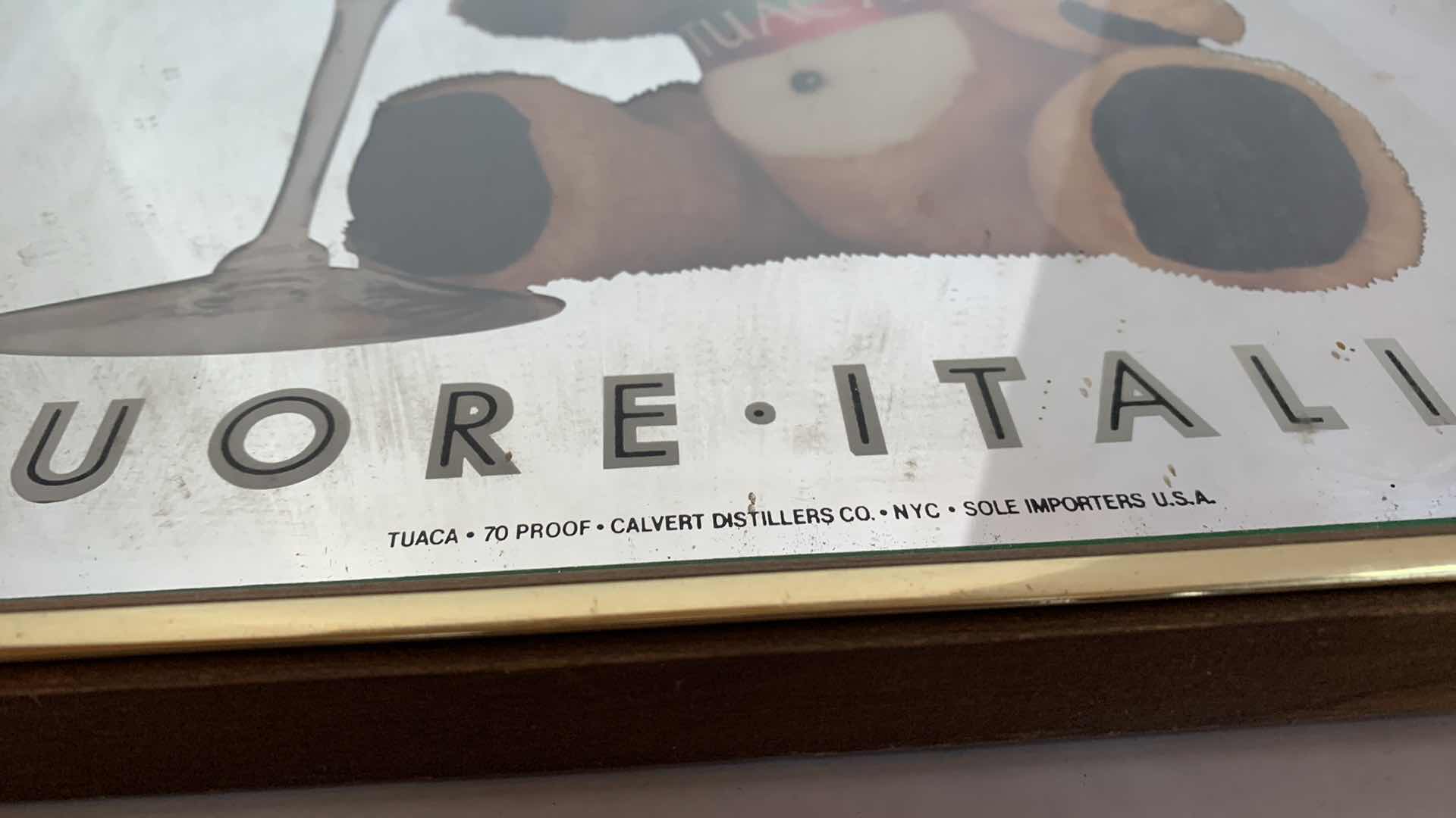 Photo 1 of VINTAGE TUACA BEARHUG MIRROR 17” X 21”