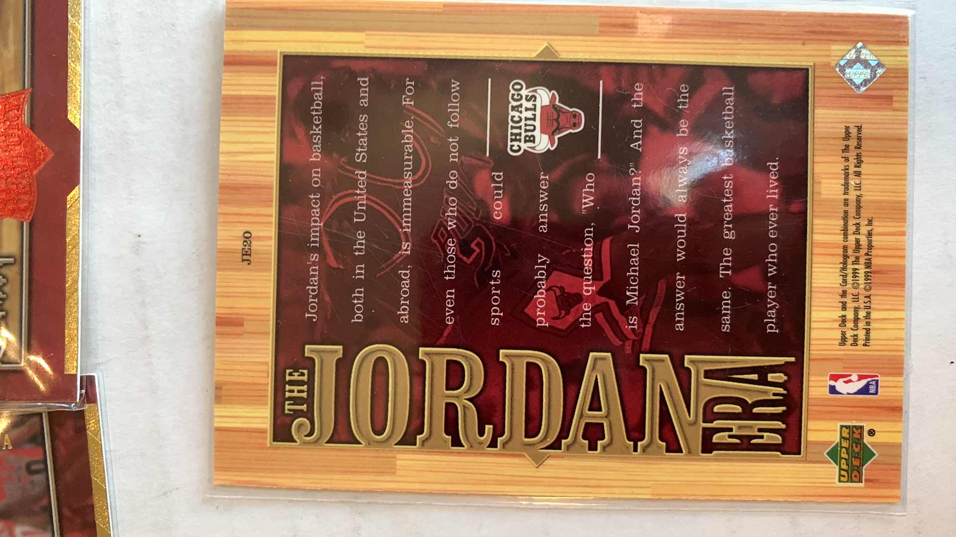 Photo 1 of NBA MICHAEL JORDAN 1999 UPPER DECK ATHLETE OF THE CENTURY