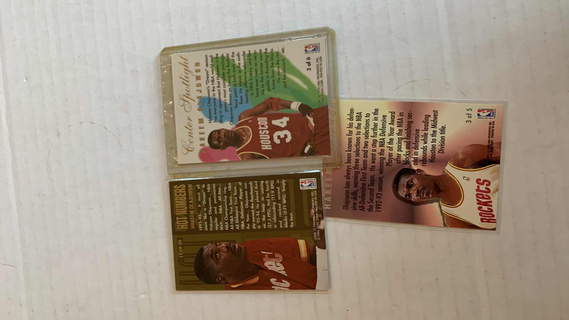 Photo 1 of 3-NBA BASKETBALL HAKEEM OLAJUWON CARDS