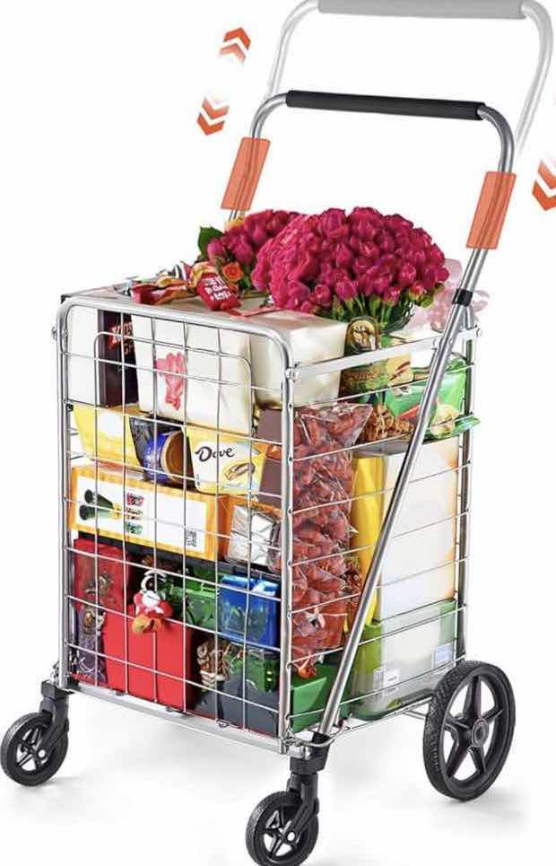 Photo 1 of WELLMAX COLLAPSIBLE GROCERY SHOPPING CART