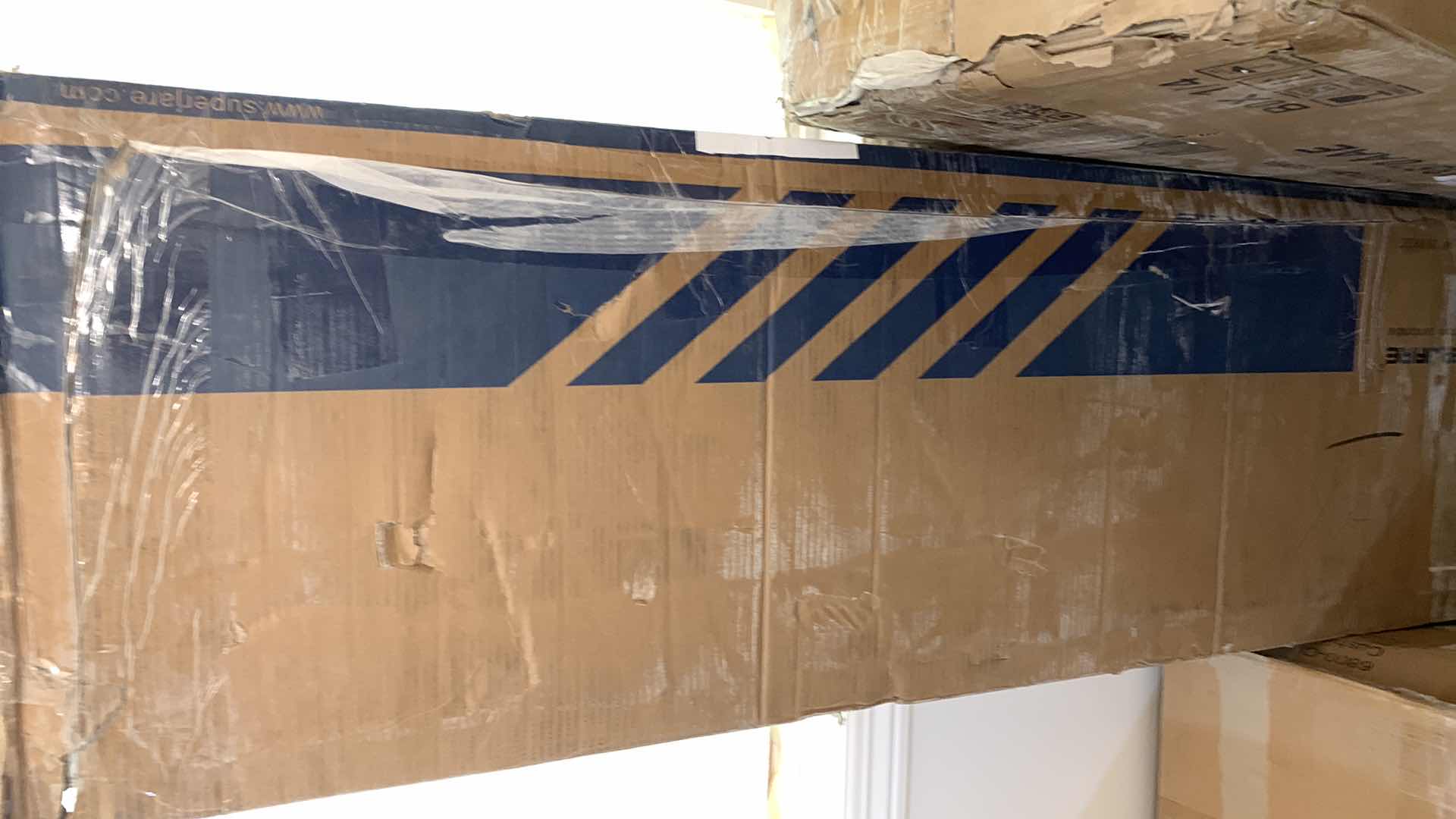 Photo 2 of SUPERJARE BOHO TV STAND FOR 65" TV, ENTERTAINMENT CENTER , WOOD AND RATTAN 